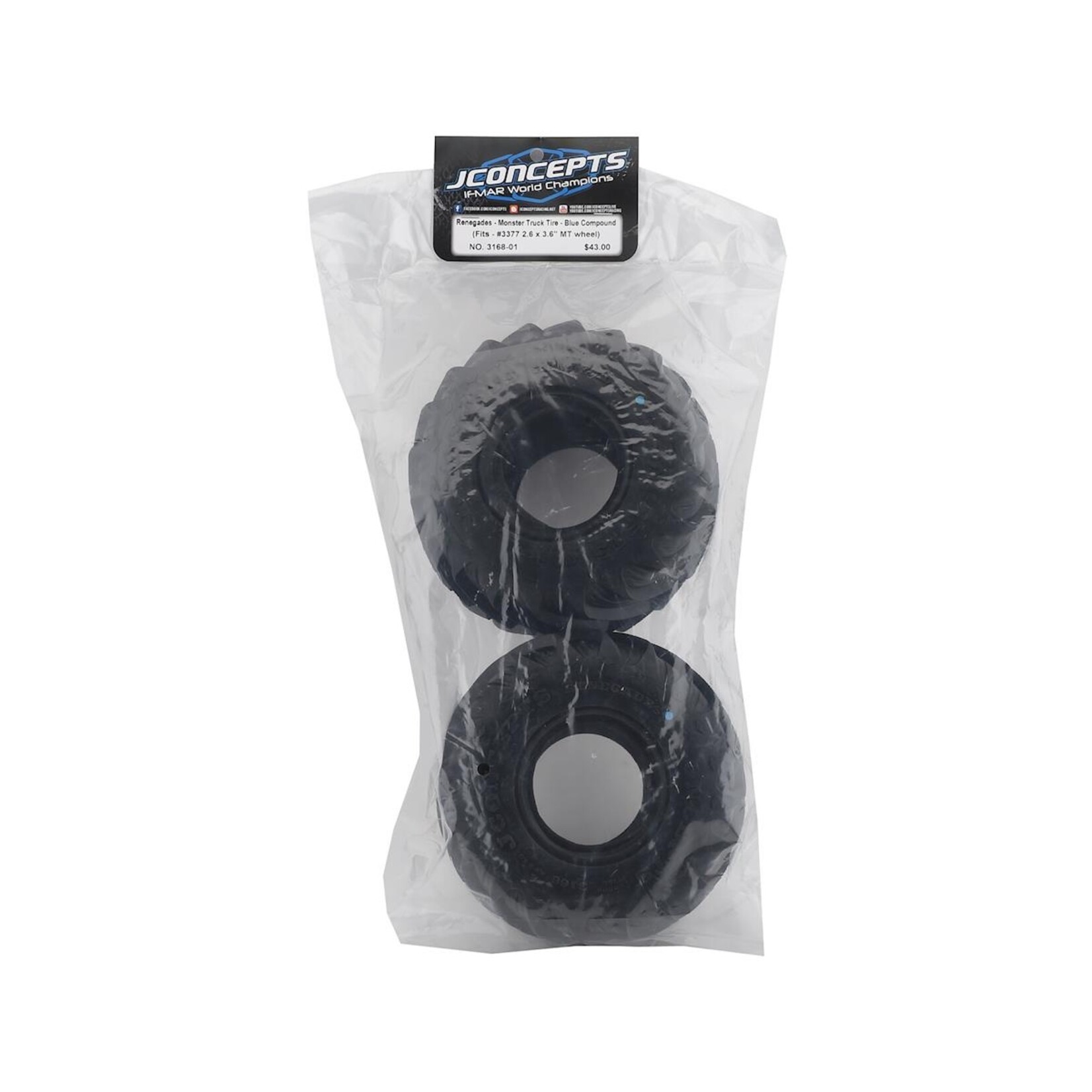 JConcepts #3168-05 JConcepts 5.6" Renegades Monster Truck Tire w/React Foams (2) (Gold)