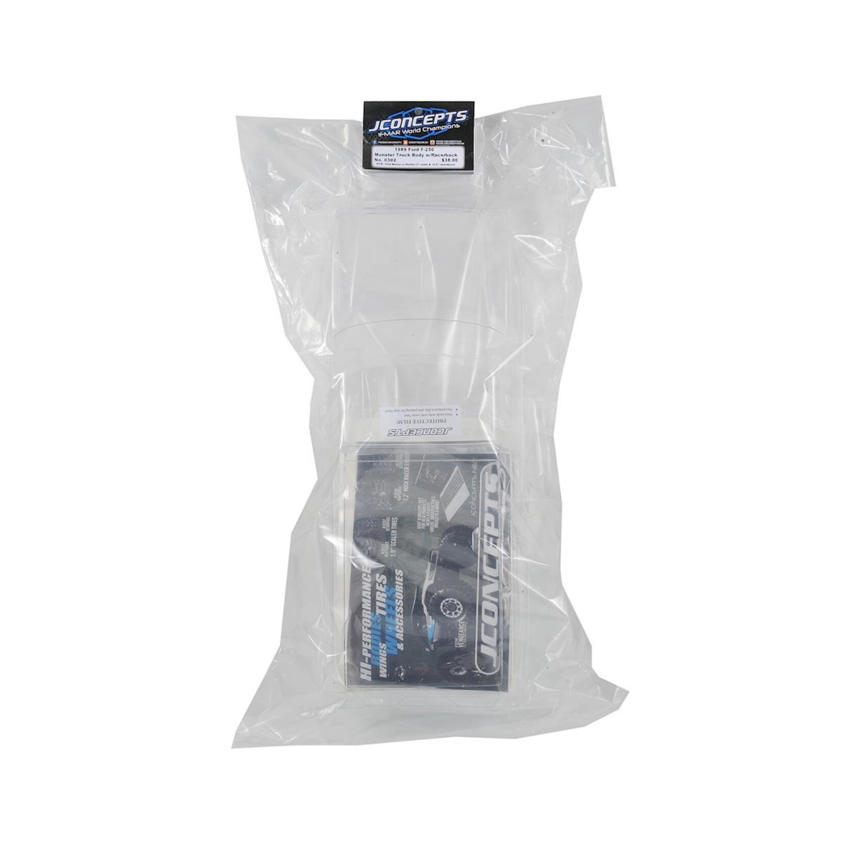JConcepts #0302 JConcepts 1989 Ford F-250 Monster Truck Body w/Racerback (Clear)