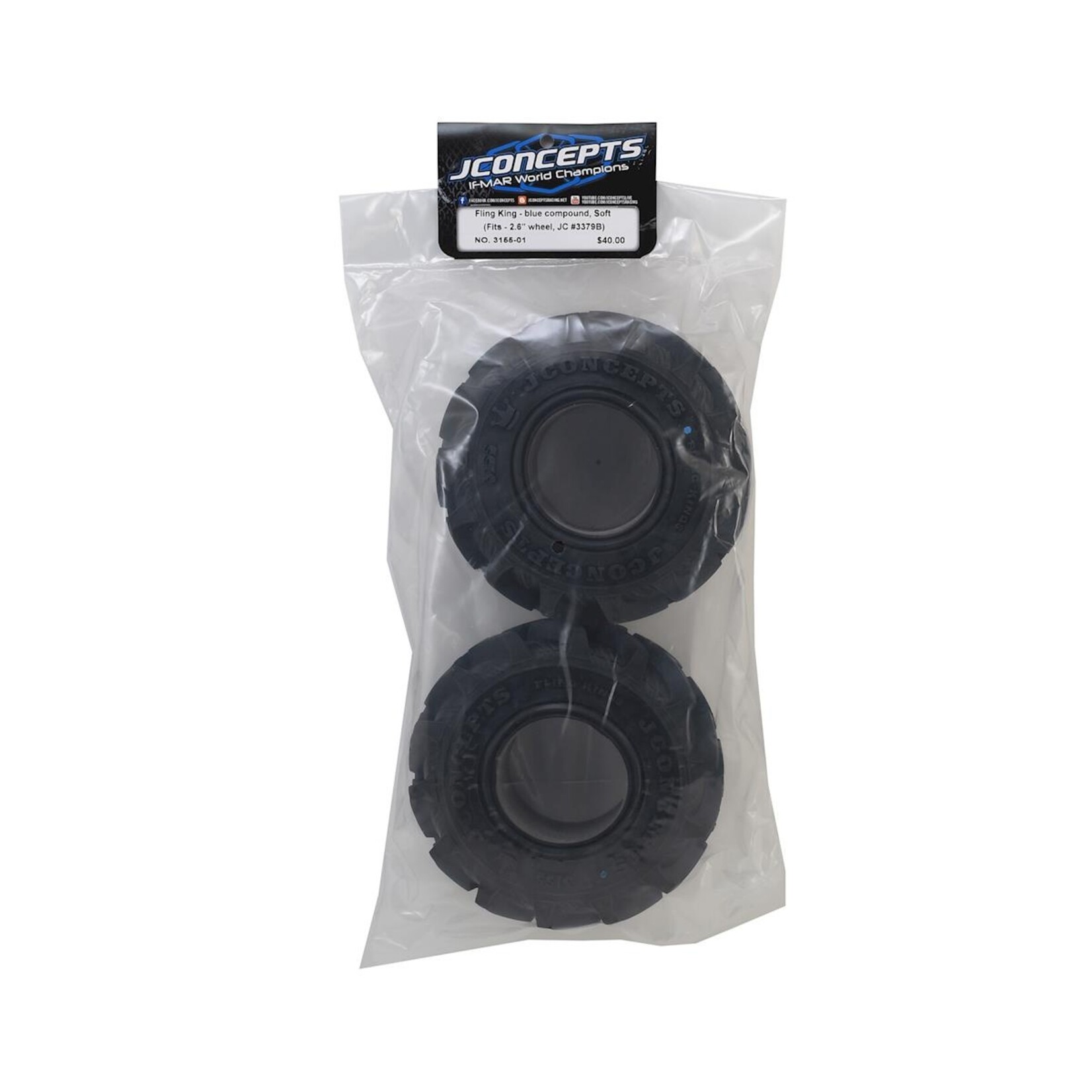 JConcepts #3155-01 JConcepts Fling King 2.6" Mega Monster Truck Tires (2) (Blue)