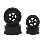 JConcepts #3387B JConcepts Startec Street Eliminator Drag Racing Wheels (Black) w/12mm Hex (2x Rear SCT Wheels & 2x Front Buggy Wheels)