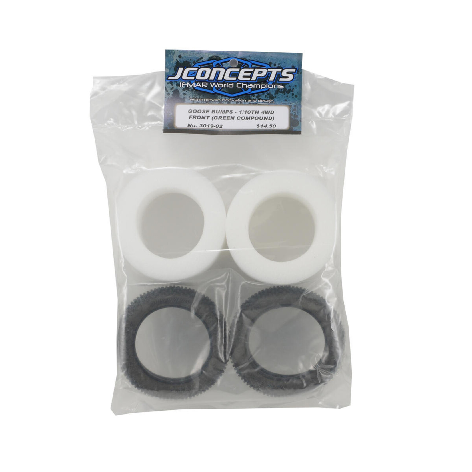 JConcepts #3019-02 JConcepts Goose Bumps 2.2" Front 4WD Buggy Tires (2) (Green)