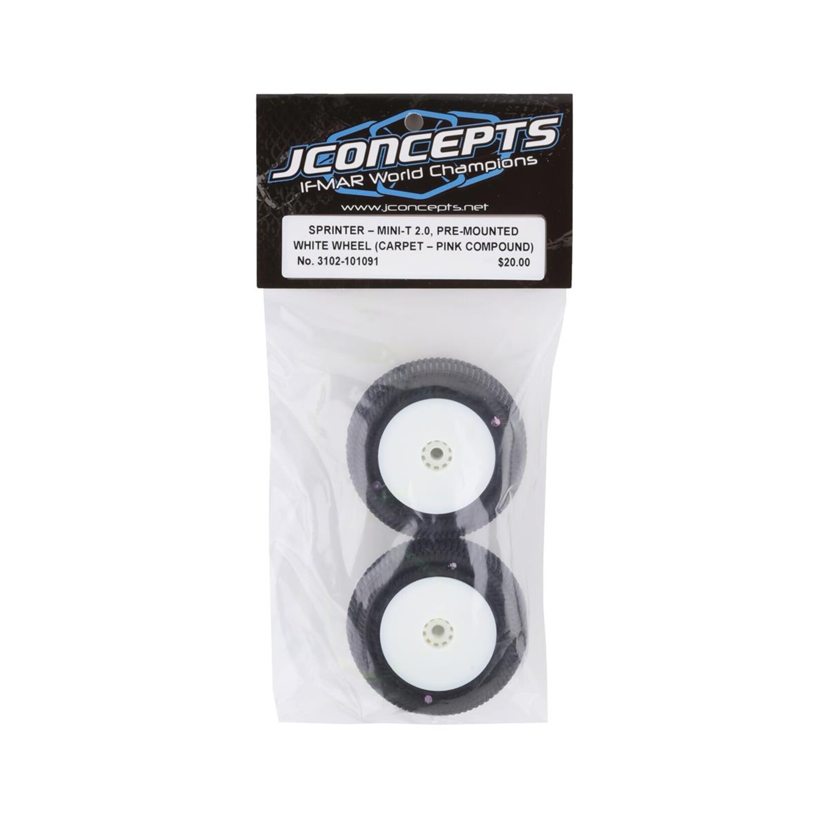 JConcepts JConcepts Mini-T 2.0 Sprinter Pre-Mounted Rear Tires (White) (2) (Green) #3102-1291