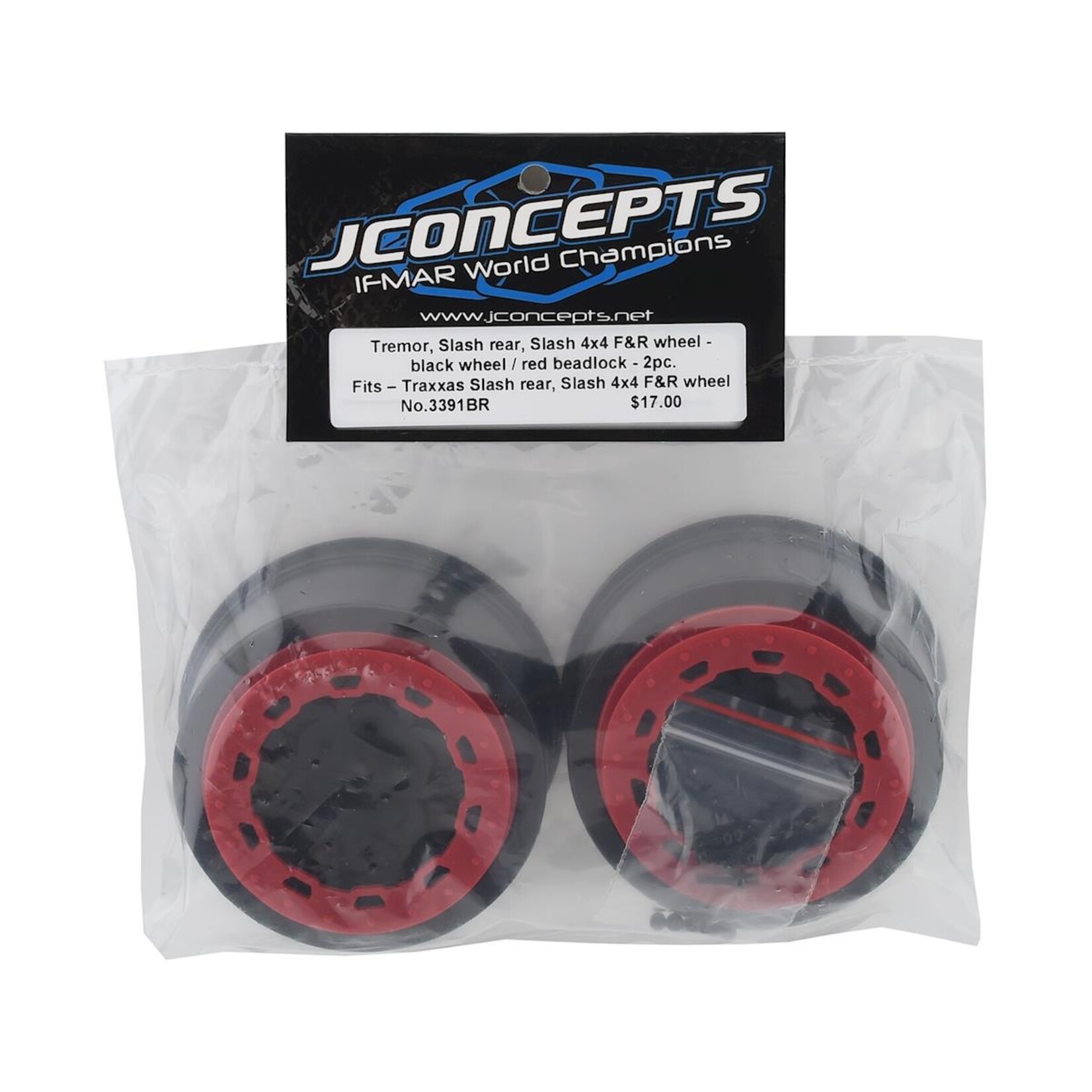 JConcepts J Concepts Tremor Short Course Wheels (Black) (2) (Rear) w/12mm Hex #3391BR