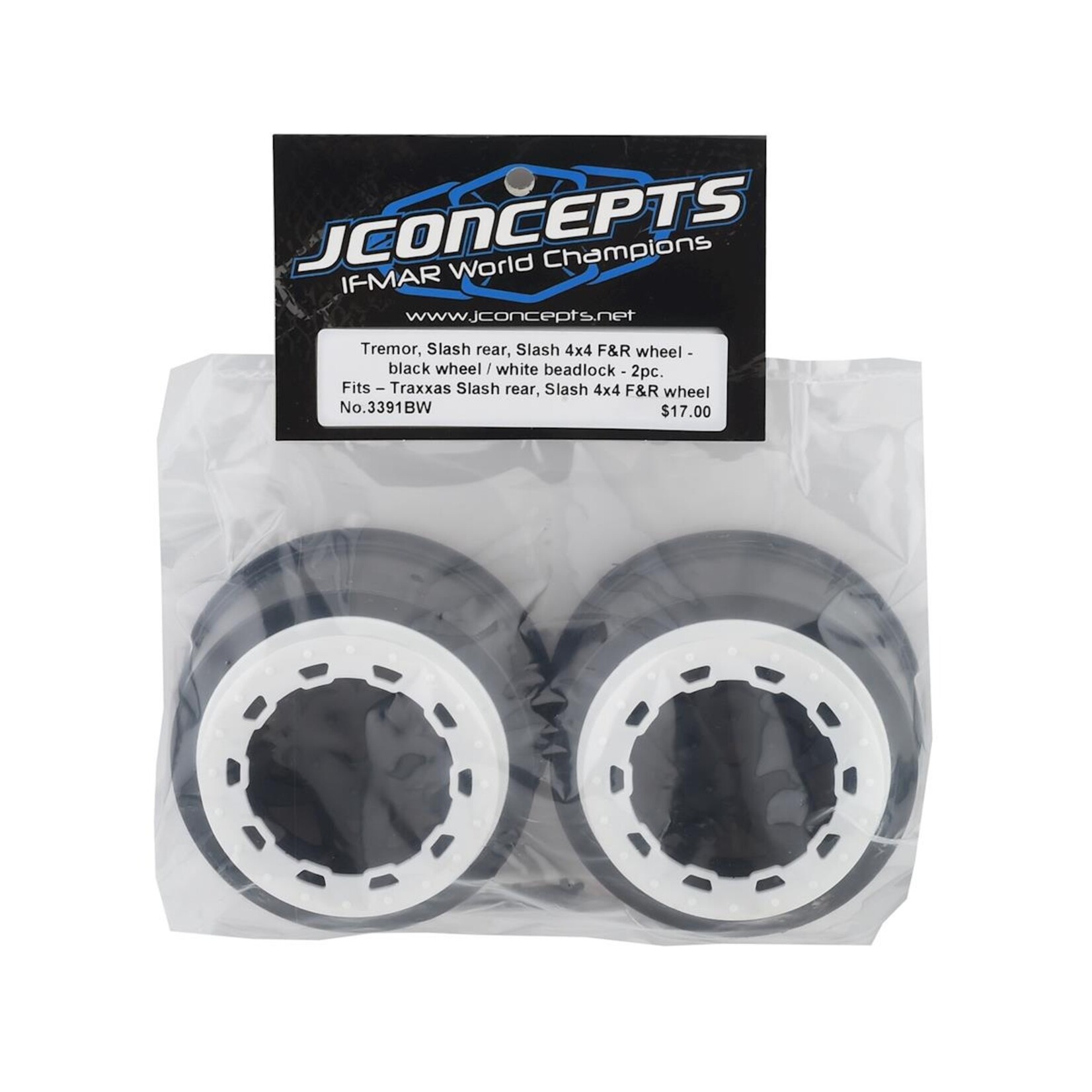 JConcepts JConcepts Tremor Short Course Wheels (Black) (2) (Slash Rear) w/12mm Hex #3391BW
