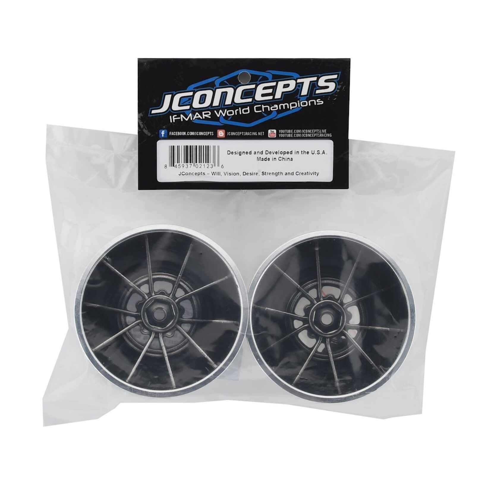 JConcepts #3400C JConcepts Tactic Street Eliminator Rear Drag Racing Wheels (2) (Chrome) w/12mm Hex