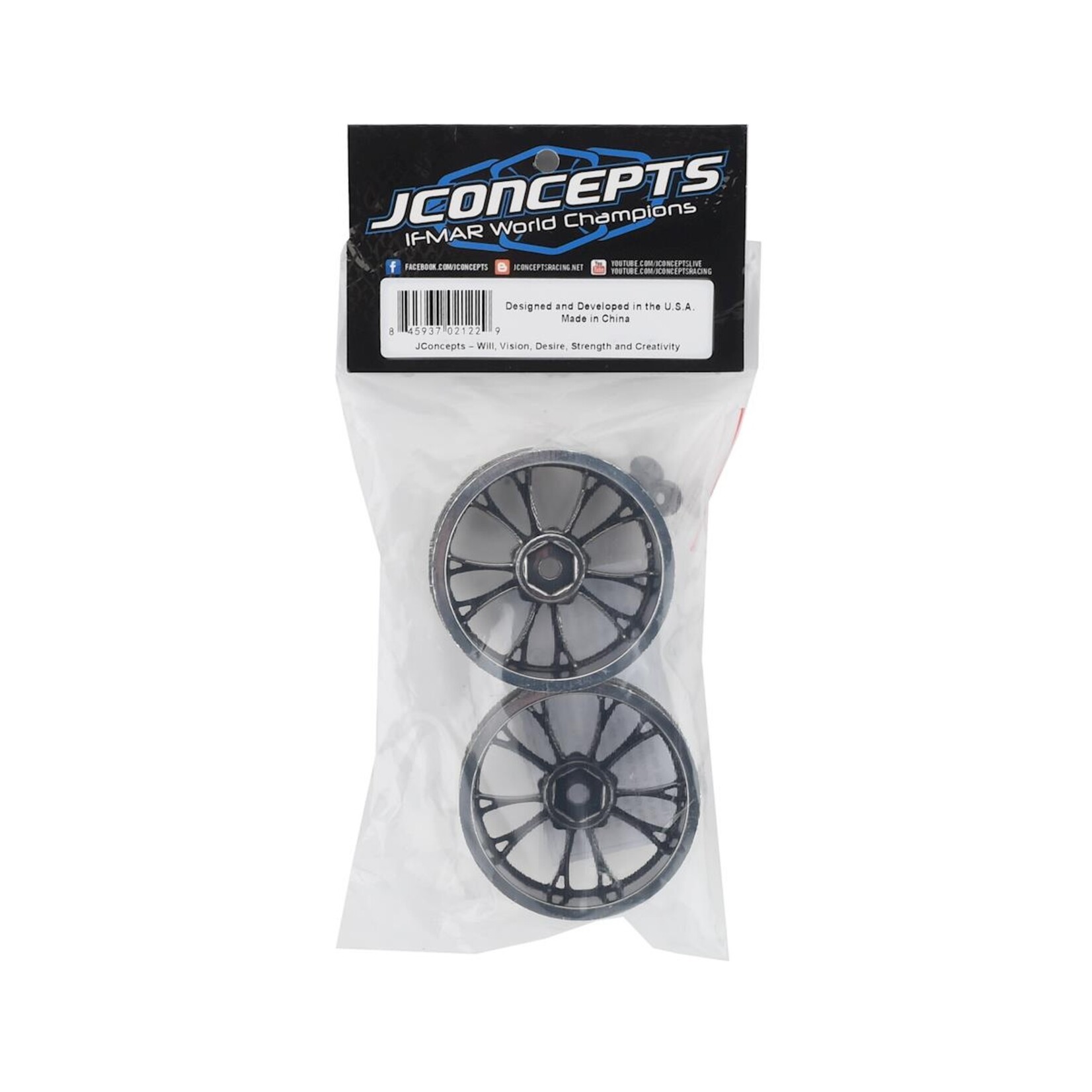 JConcepts #3399C JConcepts Tactic Street Eliminator 2.2" Front Drag Racing Wheels (2) (Chrome) w/12mm Hex