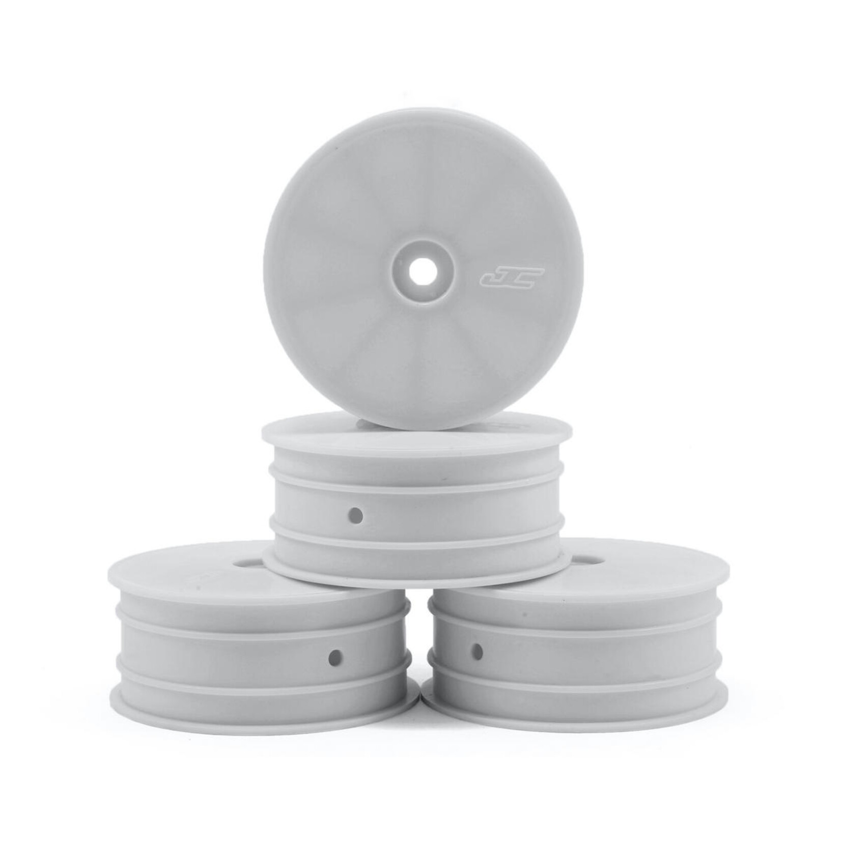 JConcepts #3327W JConcepts 12mm Hex Mono 2.2 4WD Front Buggy Wheels (4) (22-4) (White)