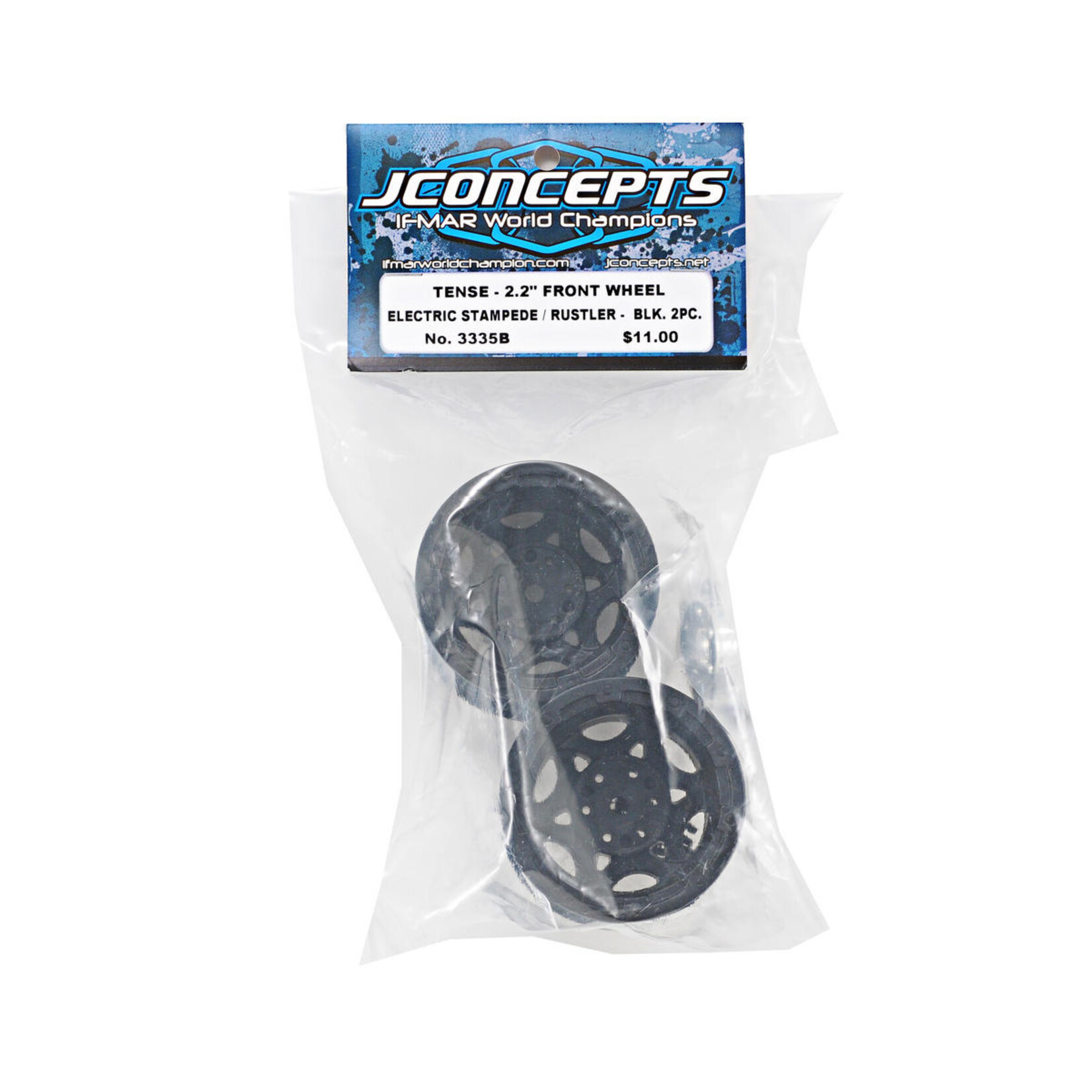 JConcepts JConcepts 12mm Hex Tense 2.2" Stampede/Rustler Electric Front Wheel (2) (Black) #3335B