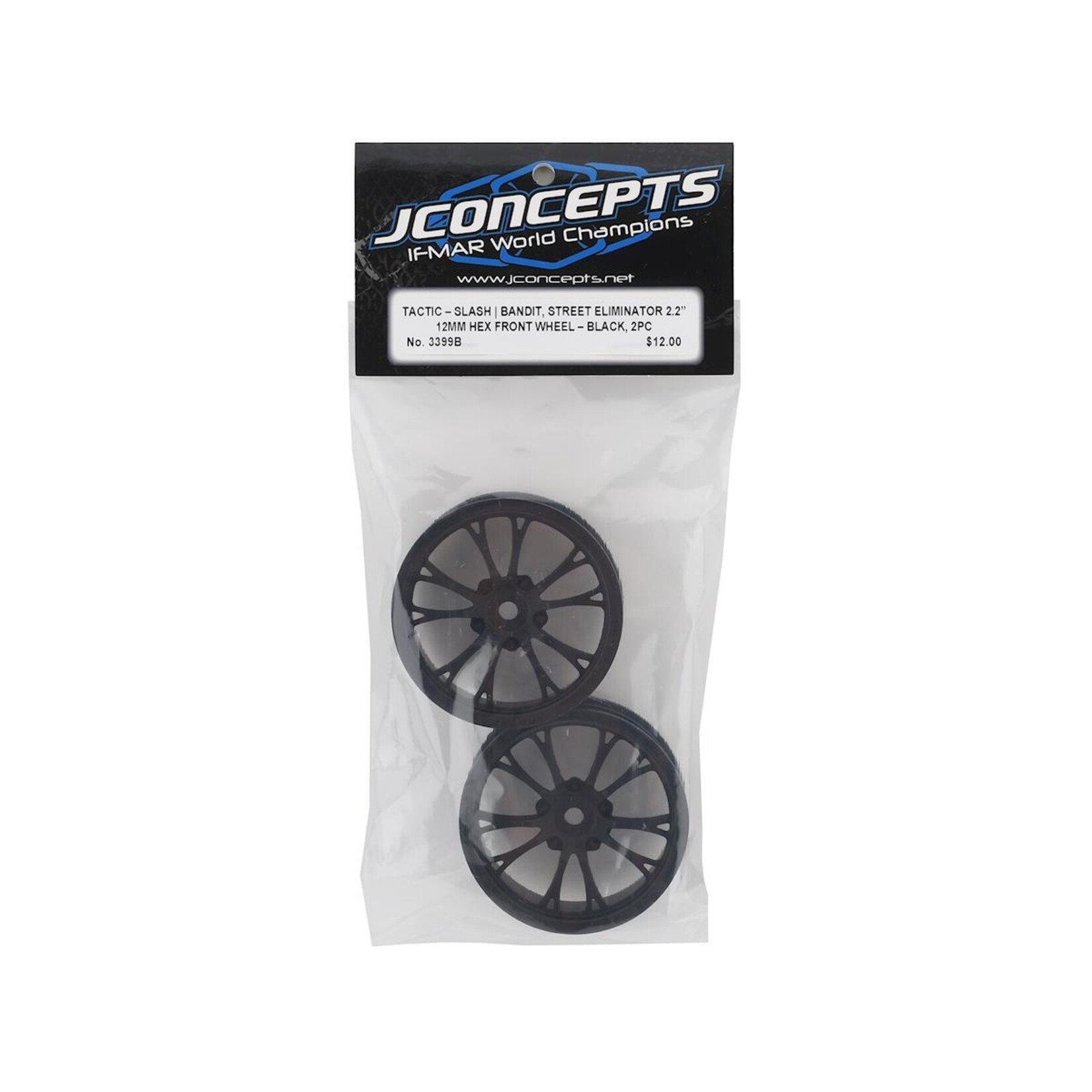 JConcepts JConcepts Tactic Street Eliminator 2.2" Front Drag Racing Wheels (2) (Black) w/12mm Hex #3399B