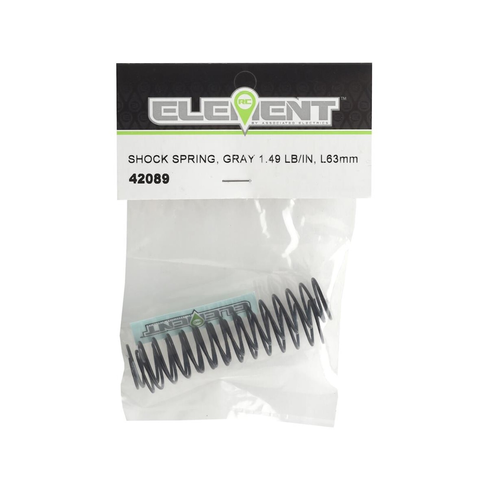 Element RC #42089 Element RC 63mm Shock Spring (Grey - 1.49 lb/in)