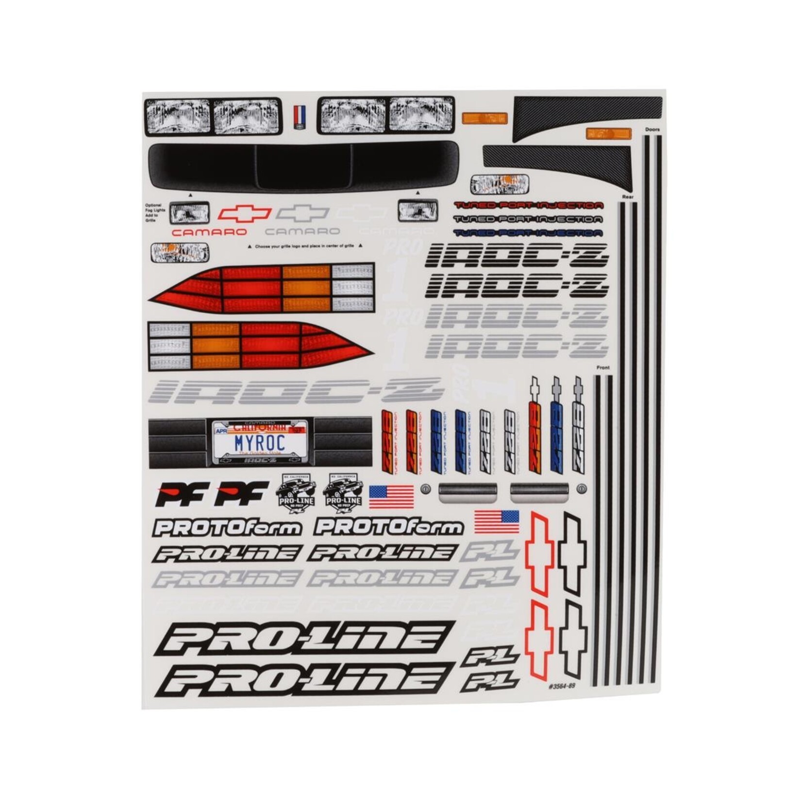 Pro-Line #3564-00 Pro-Line 1985 Chevrolet Camaro IROC-Z No Prep Drag Racing Body (Clear)