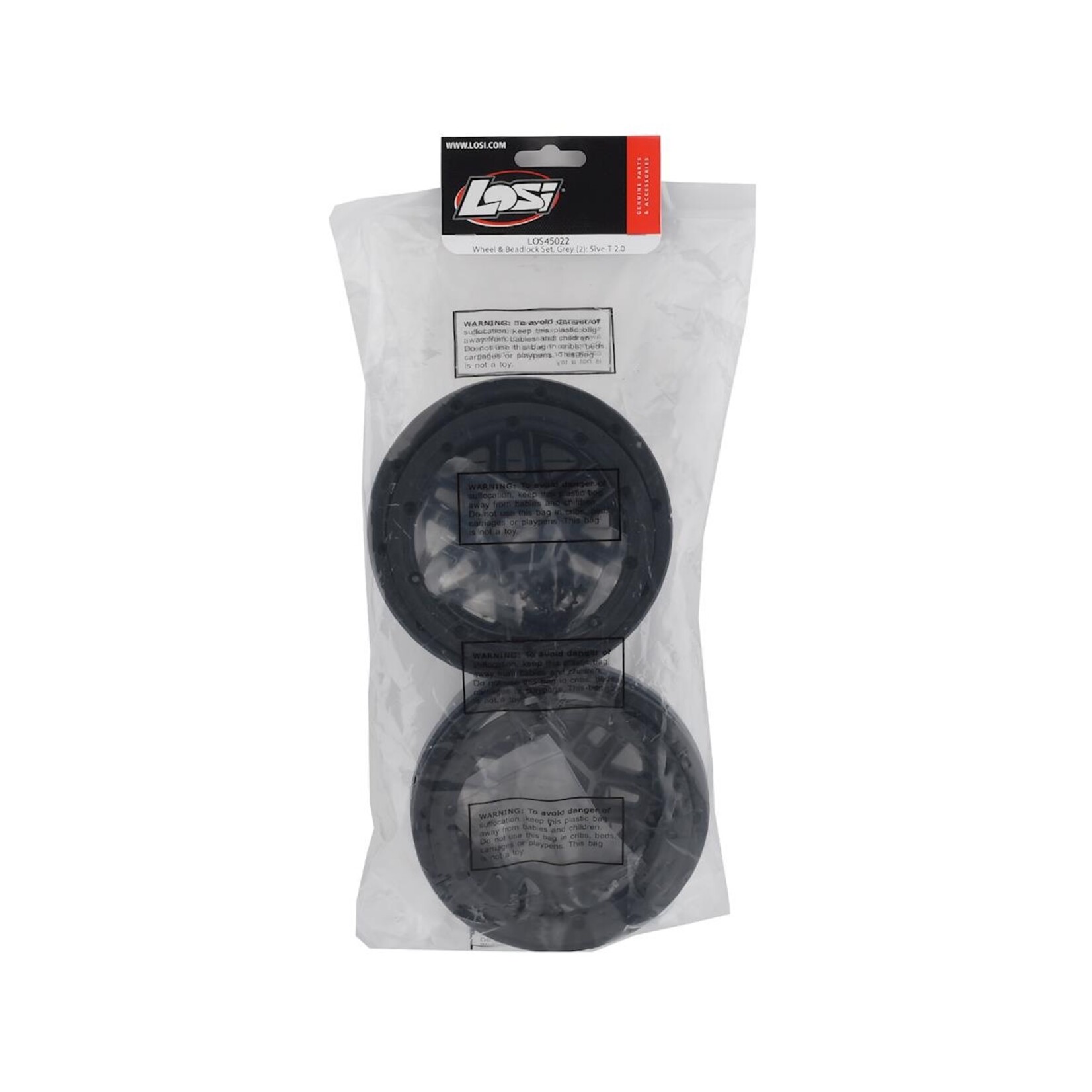 Losi #LOS45022  Losi 5IVE-T 1/5 Short Course Truck Beadlock Wheels (Grey) (2)