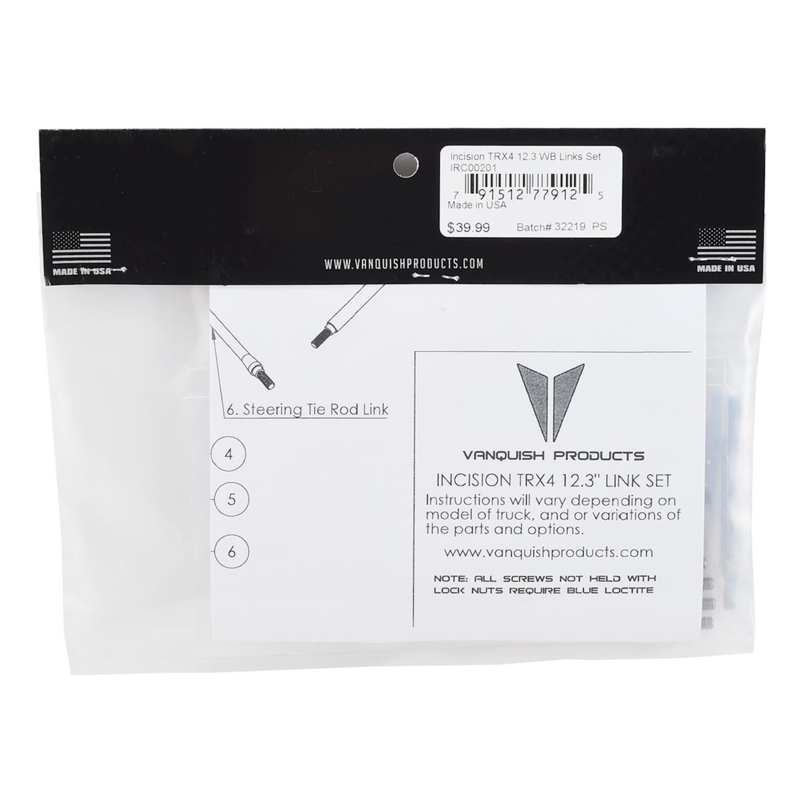 Incision #IRC00201 Incision Traxxas TRX-4 12.3 Wheelbase Suspension Links (Stainless Steel)