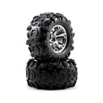 Traxxas #5673  Traxxas Canyon 3.8" Pre-Mounted Tires w/Geode Wheels (2) (Summit) (Chrome)