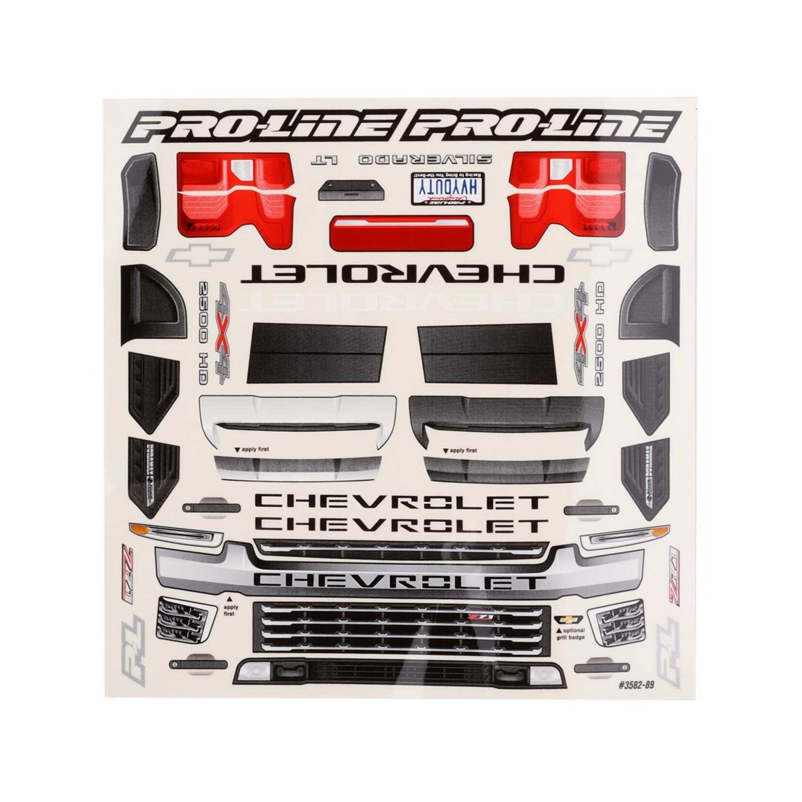 Pro-Line #3582-00 Pro-Line 2021 Chevy Silverado 2500 HD Monster Truck Body (Clear) (Maxx)