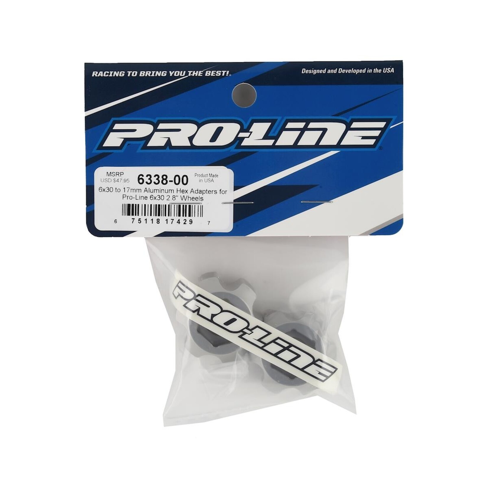 Pro-Line #6338-00 Pro-Line 6x30 to 17mm Aluminum Hex Adapters (2)
