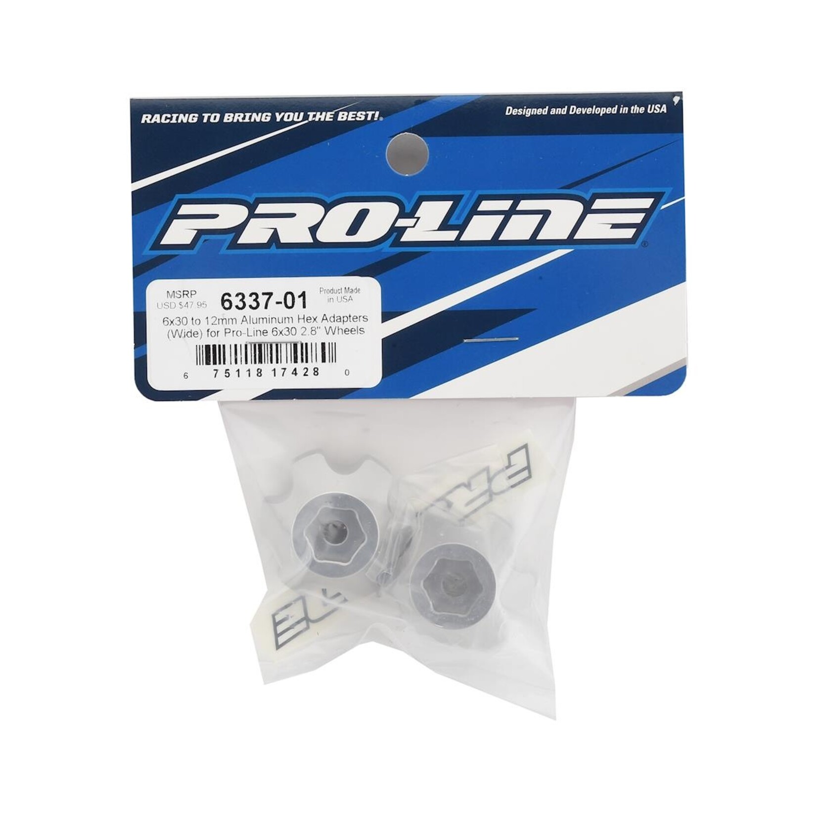 Pro-Line #6337-01 Pro-Line 6x30 to 12mm Aluminum Hex Adapters (2) (Wide)
