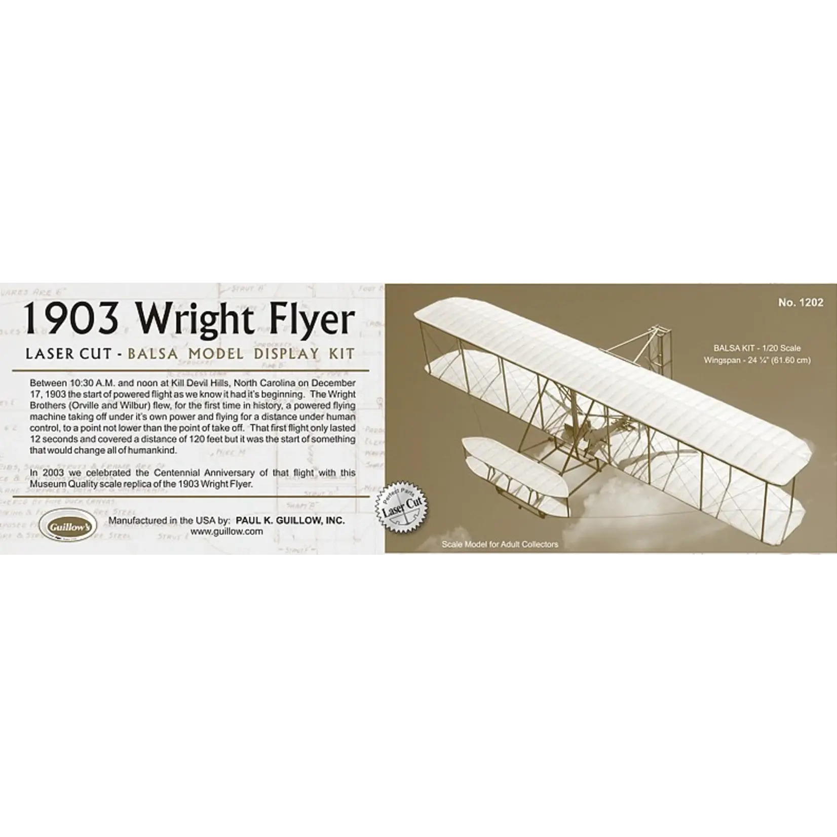 Guillow Guillow 1903 Wright Brothers Flyer #1202