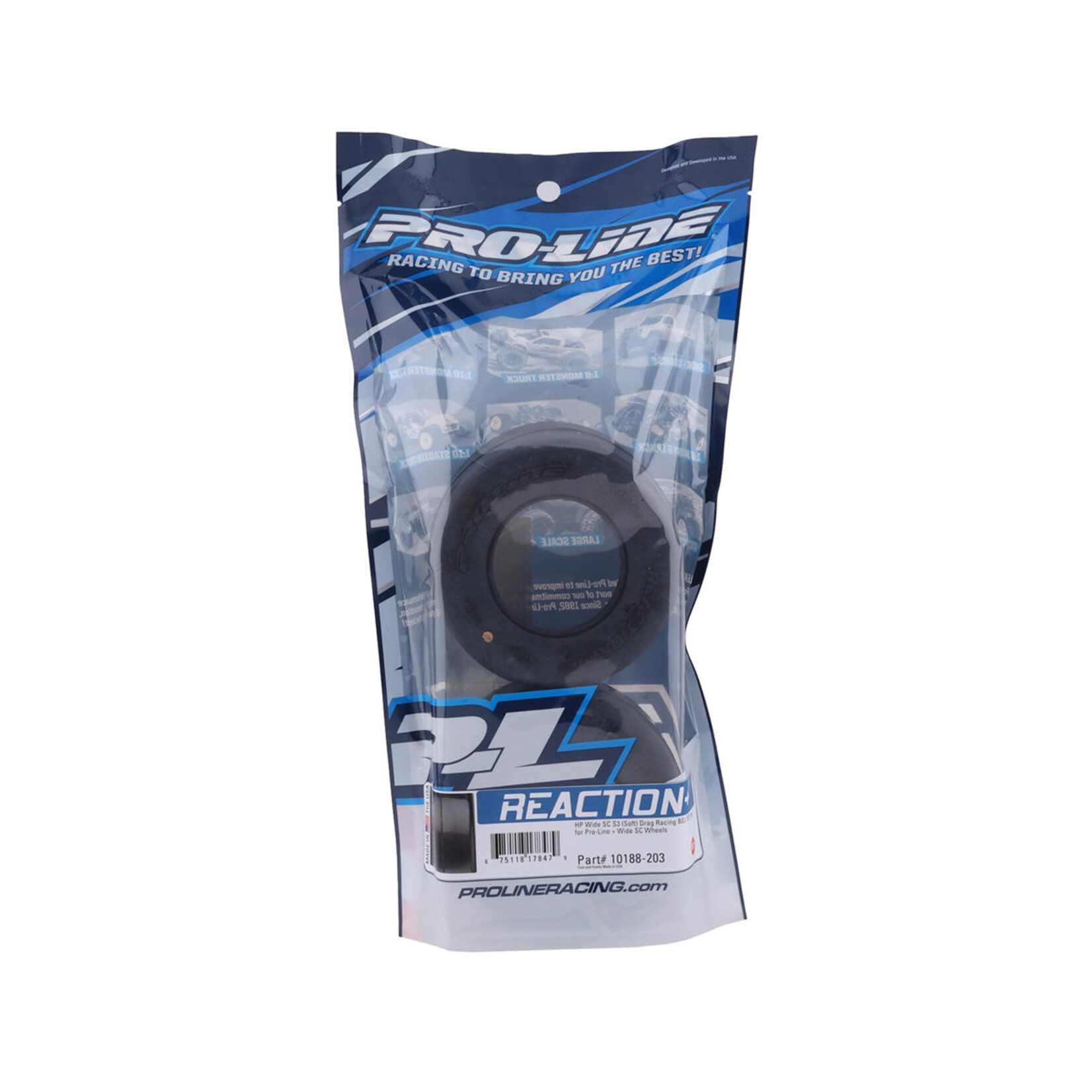 Pro-Line #PRO10188203  Pro-Line Reaction+ HP Belted Wide Drag Slick 2.2/3.0 SCT Rear Tires (2) (S3)