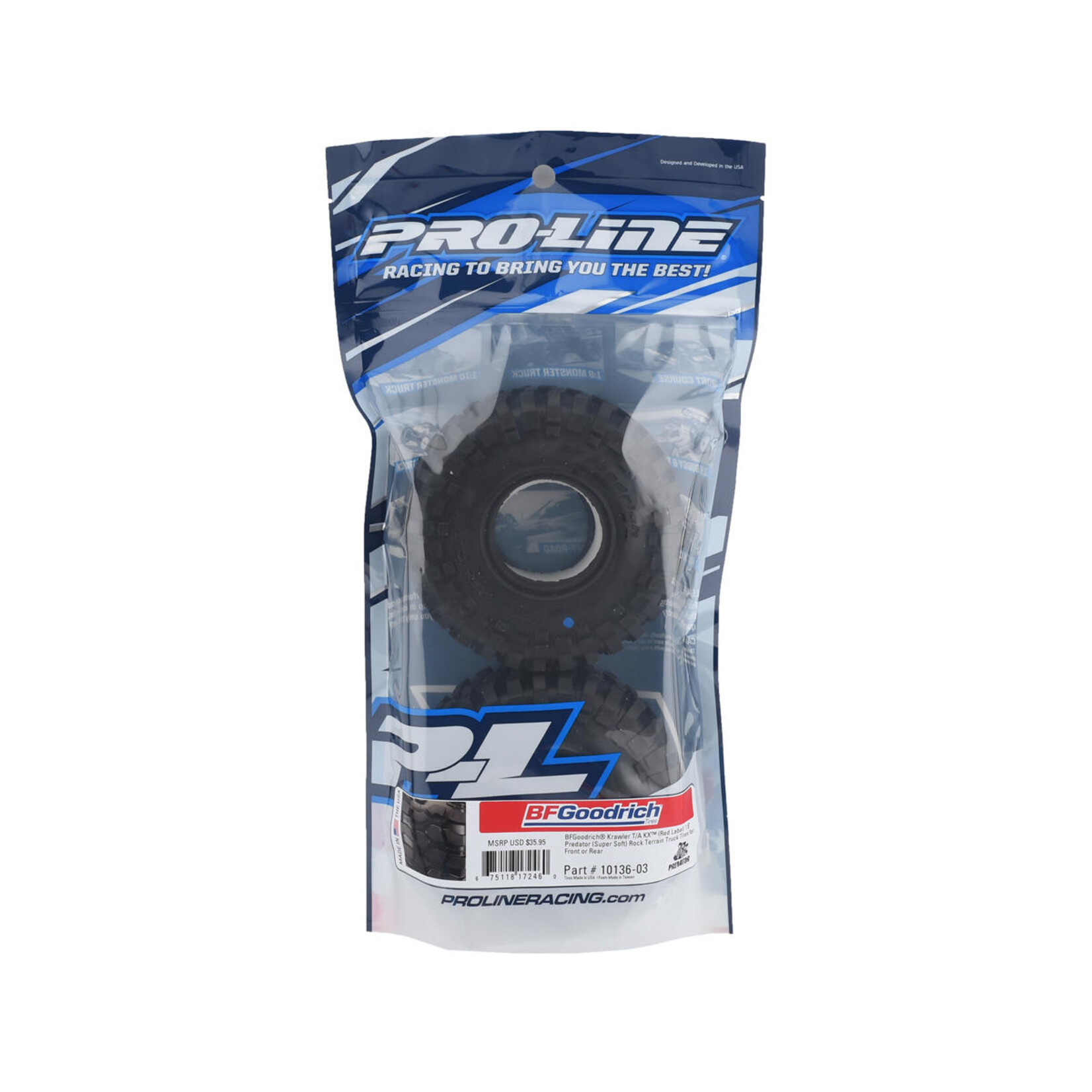 Pro-Line #10136-03 Pro-Line BFGoodrich Krawler T/A KX 1.9" Rock Crawler Tires (2) (Predator) w/Memory Foam