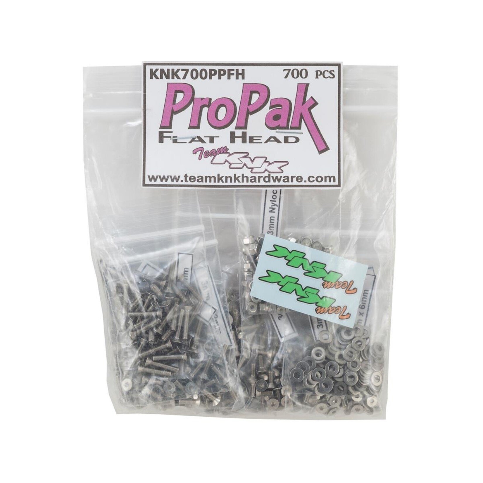 Team KNK #KNK700PPFH Team KNK Flat Head ProPak Stainless Screw Kit (700)