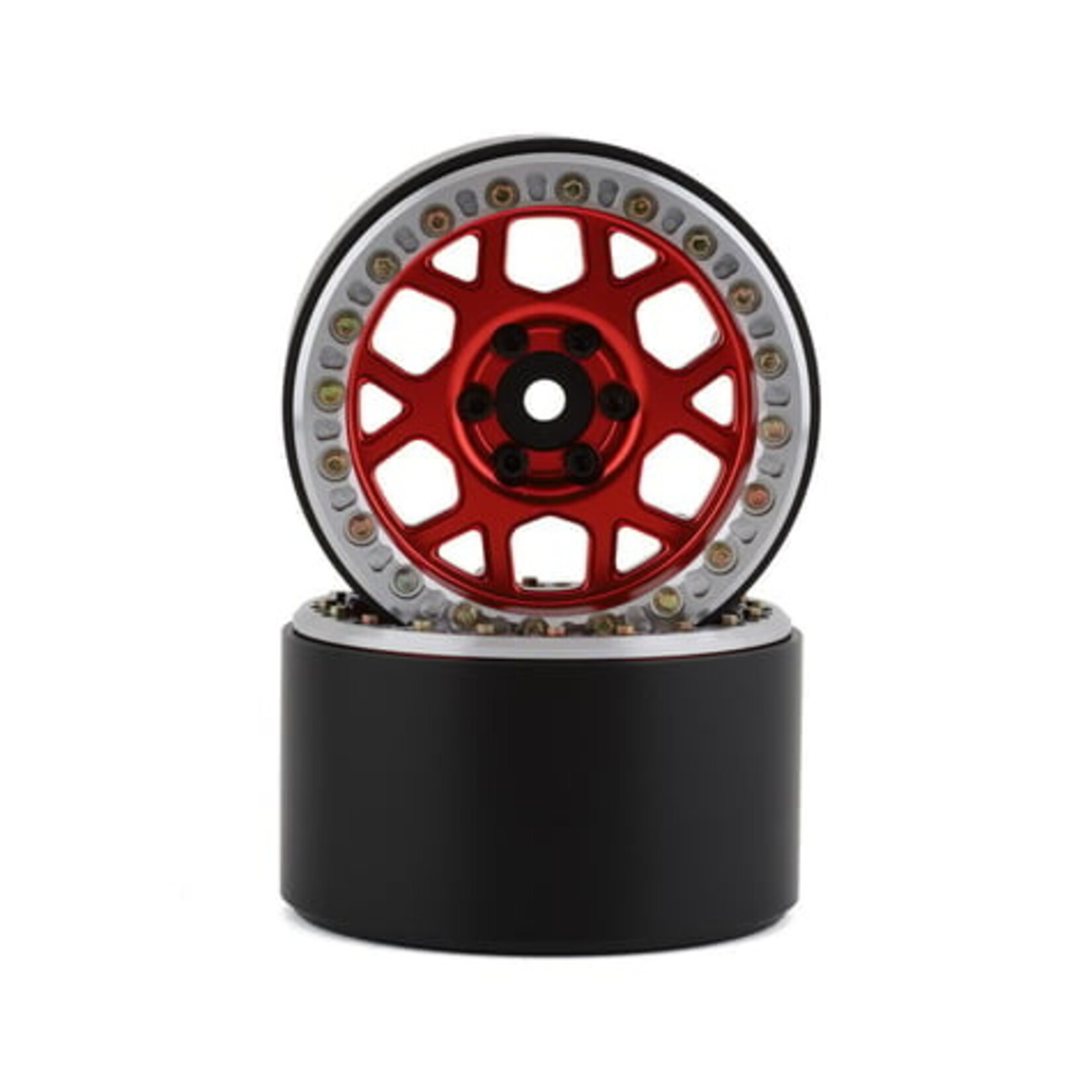 SSD RC #SSD00559 SSD RC 2.2” Boxer Beadlock Wheels (Red) (2)