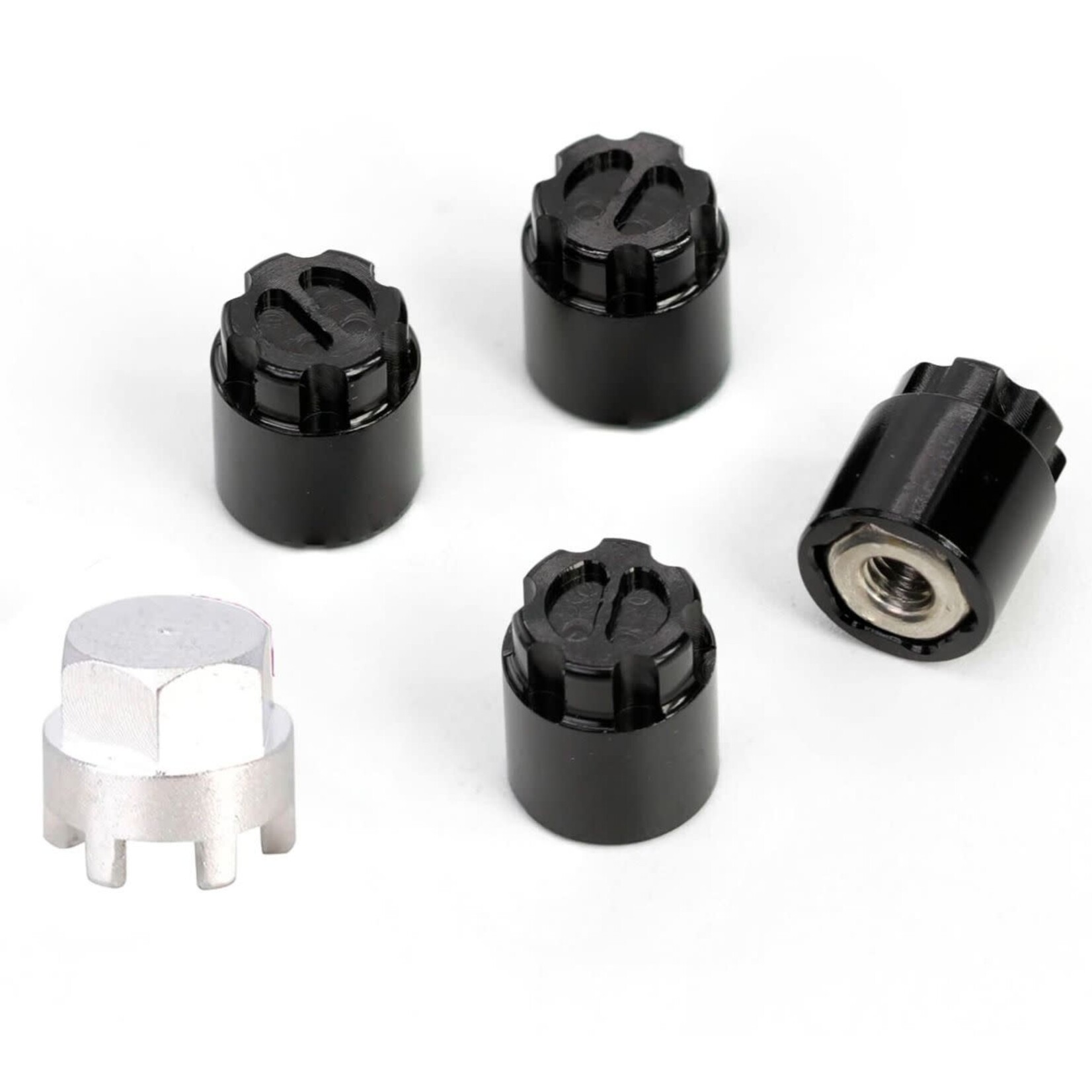 Power Hobby #PHBTRX584BLACK Power Hobby Traxxas TRX-4M M2.5 Locking Hubs w/Tool (Black) (4)