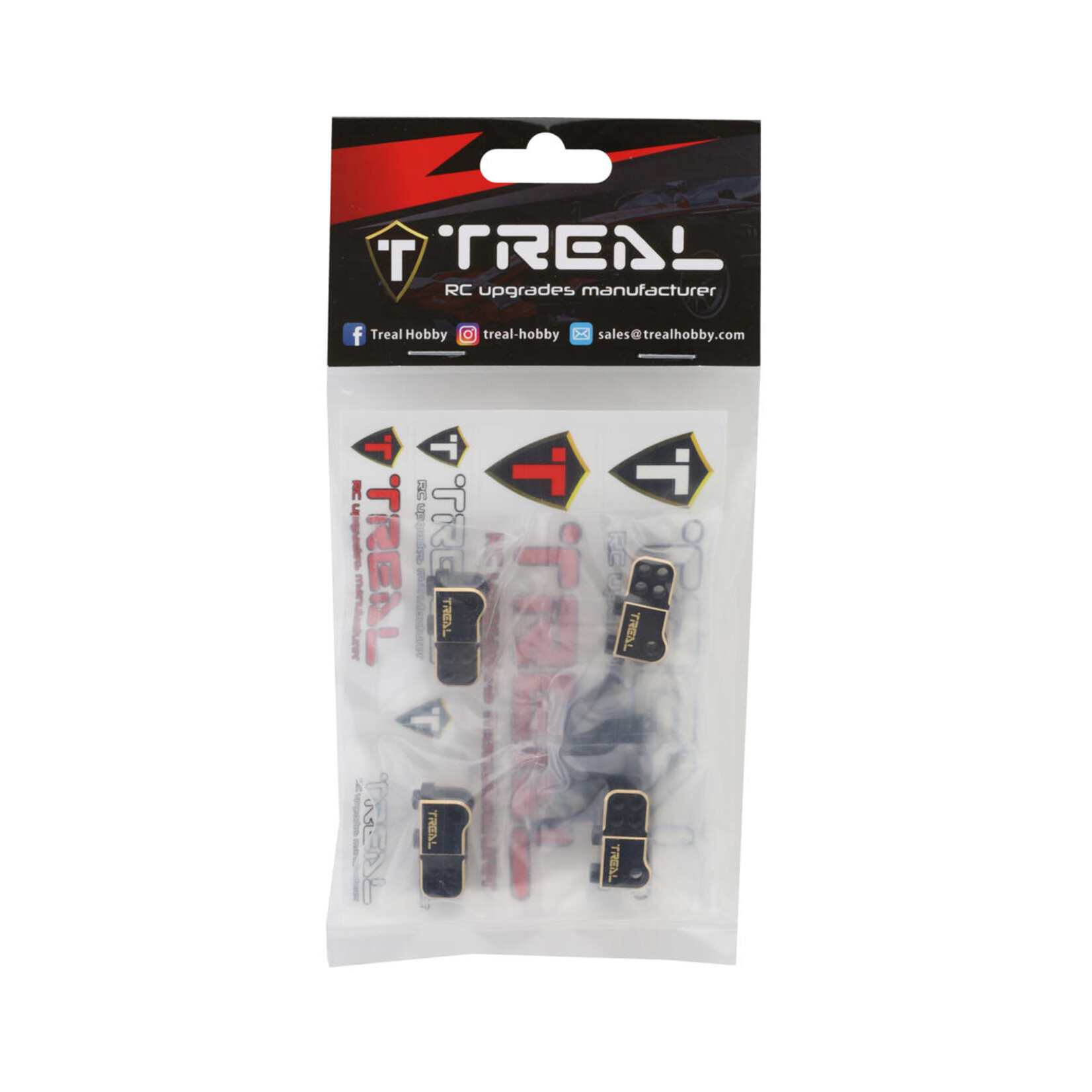 Treal #X002CL870B Treal Hobby Element Enduro Brass Lower Shock & Link Mounts (Black) (4)