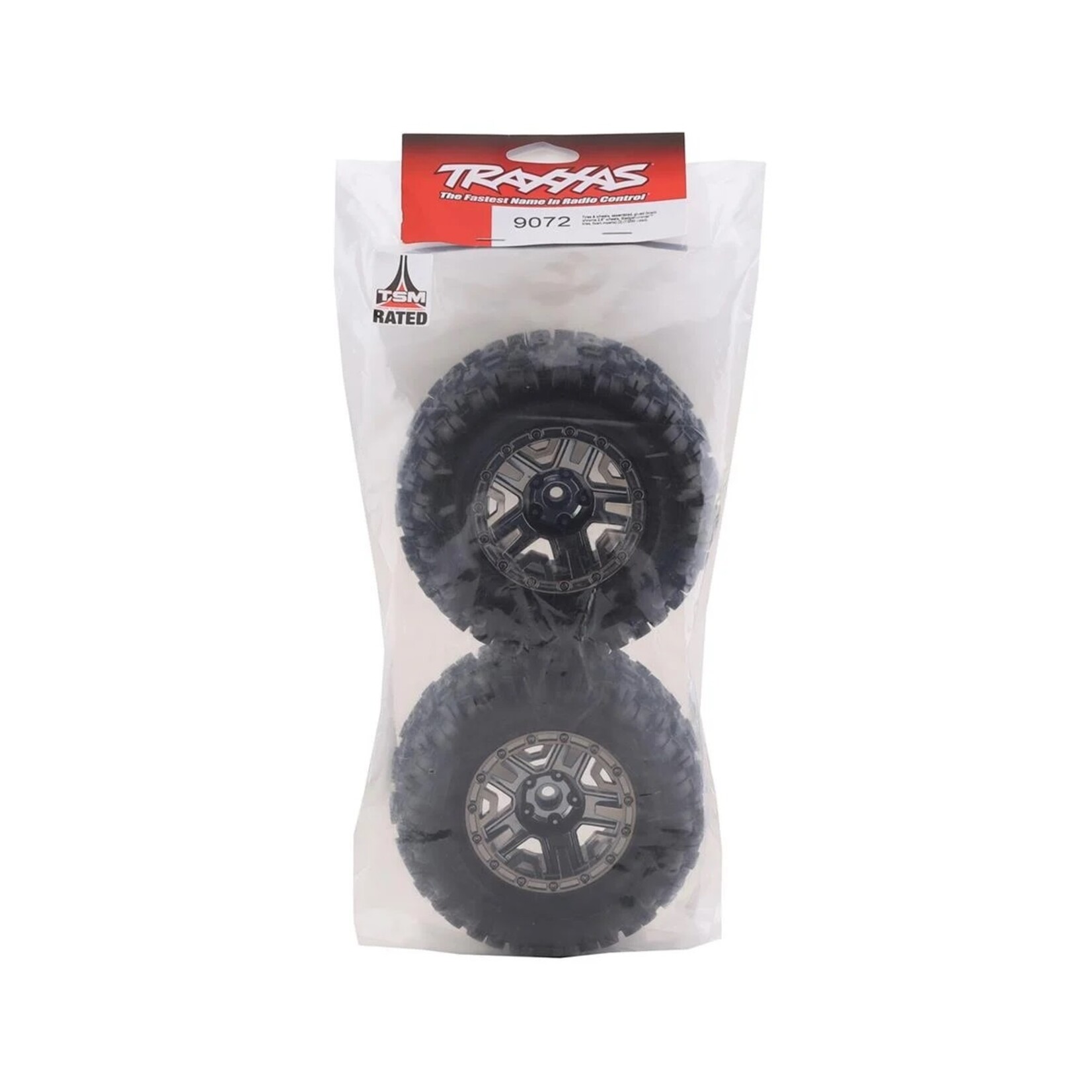 Traxxas #9072  Traxxas Sledgehammer 2.8" Pre-Mounted Tires (2) (Black Chrome)