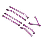 Treal #X0031GYR3H Treal Hobby Axial SCX24 Aluminum High Clearance Link Set (Purple) (Deadbolt)