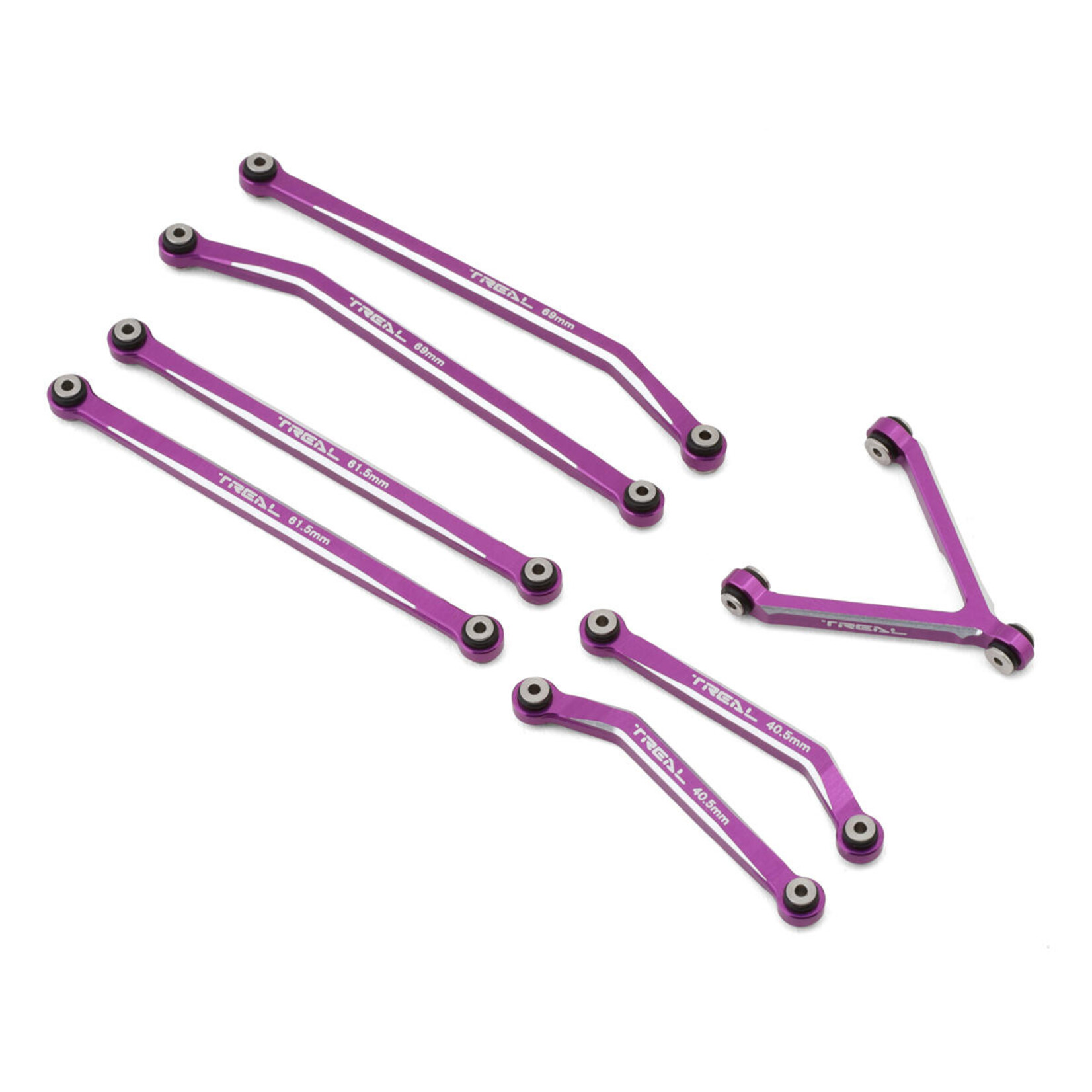 Treal #X0031GYR3H Treal Hobby Axial SCX24 Aluminum High Clearance Link Set (Purple) (Deadbolt)