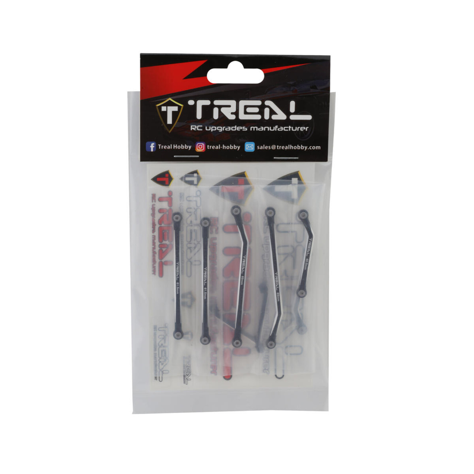 Treal #X002WMLWAH Treal Hobby Axial SCX24 Aluminum High Clearance Link Set (Black) (Deadbolt)