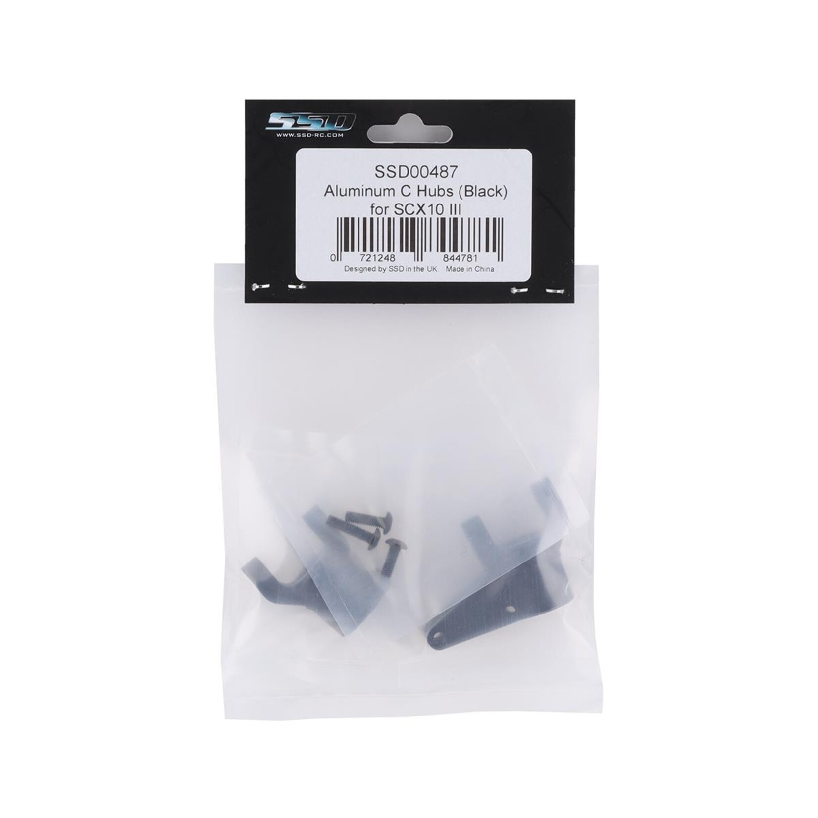 SSD RC #SSD00487 SSD RC SCX10 III Aluminum Straight Axle C-Hubs (Black) (2)
