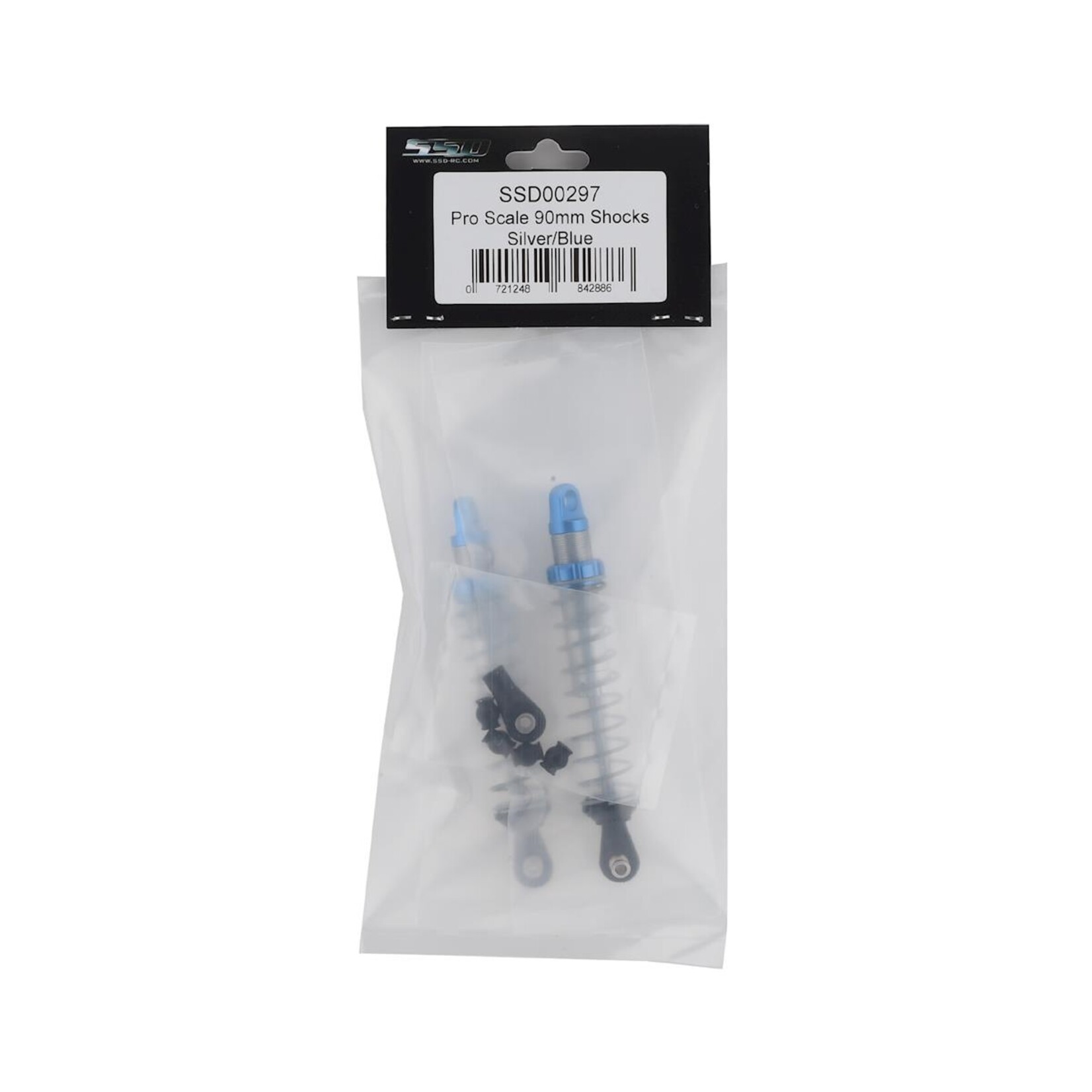 SSD RC #SSD00297 SSD RC Pro Scale 90mm Shocks (Silver/Blue)