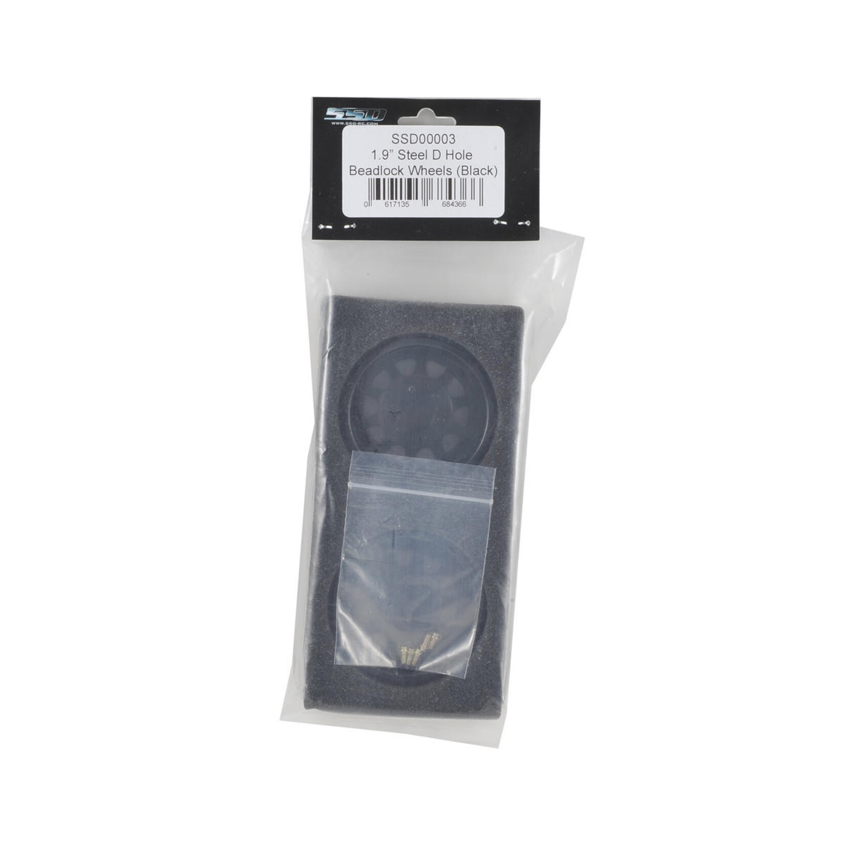 SSD RC #SSD00003 SSD RC D-Hole 1.9" Steel Beadlock Crawler Wheels (Black) (2)