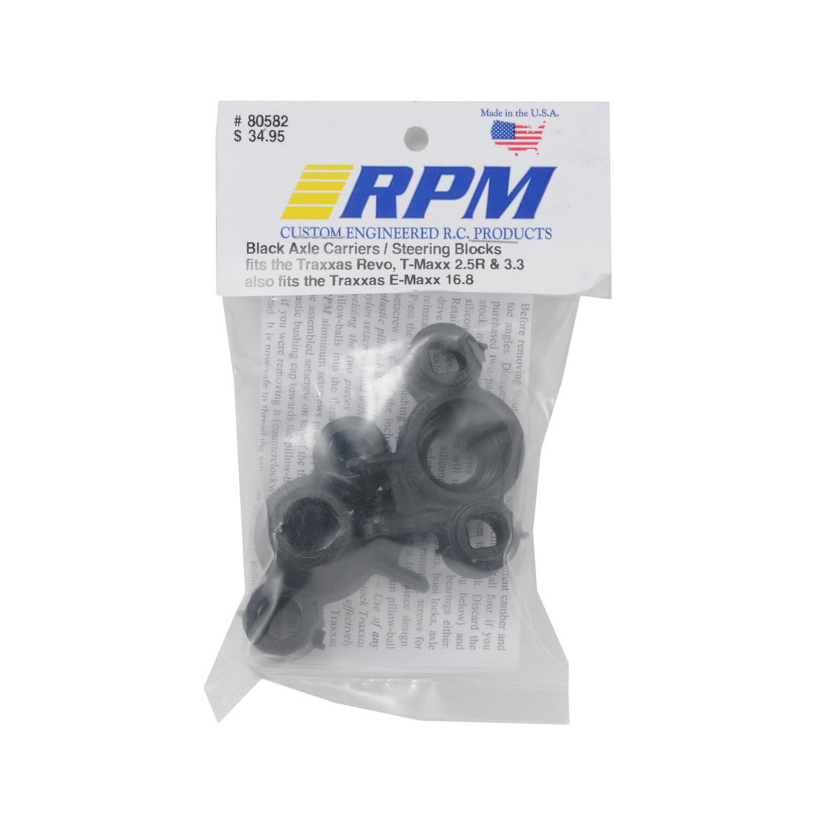 RPM RPM Axle Carriers & Oversized Bearings (Black) (Revo/Slayer) (2) #80582