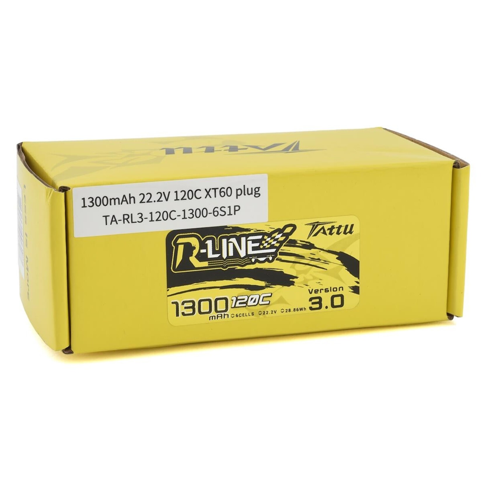 Tattu Tattu "R-Line 3.0" 6S LiPo Battery 120C (22.2V/1300mAh) w/XT-60 Connector #TA-RL3-120C-1300-6S1P