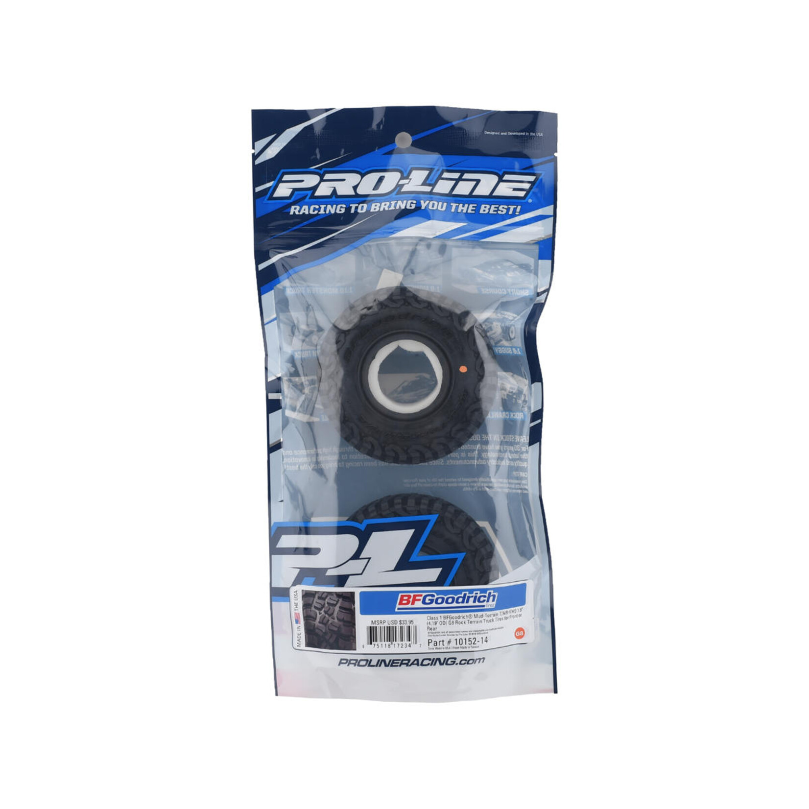 Pro-Line #10152-14 Pro-Line BFGoodrich Krawler T/A KM3 Mud-Terrain Class 1 1.9" Crawler Tires (2) (G8) w/Memory Foam