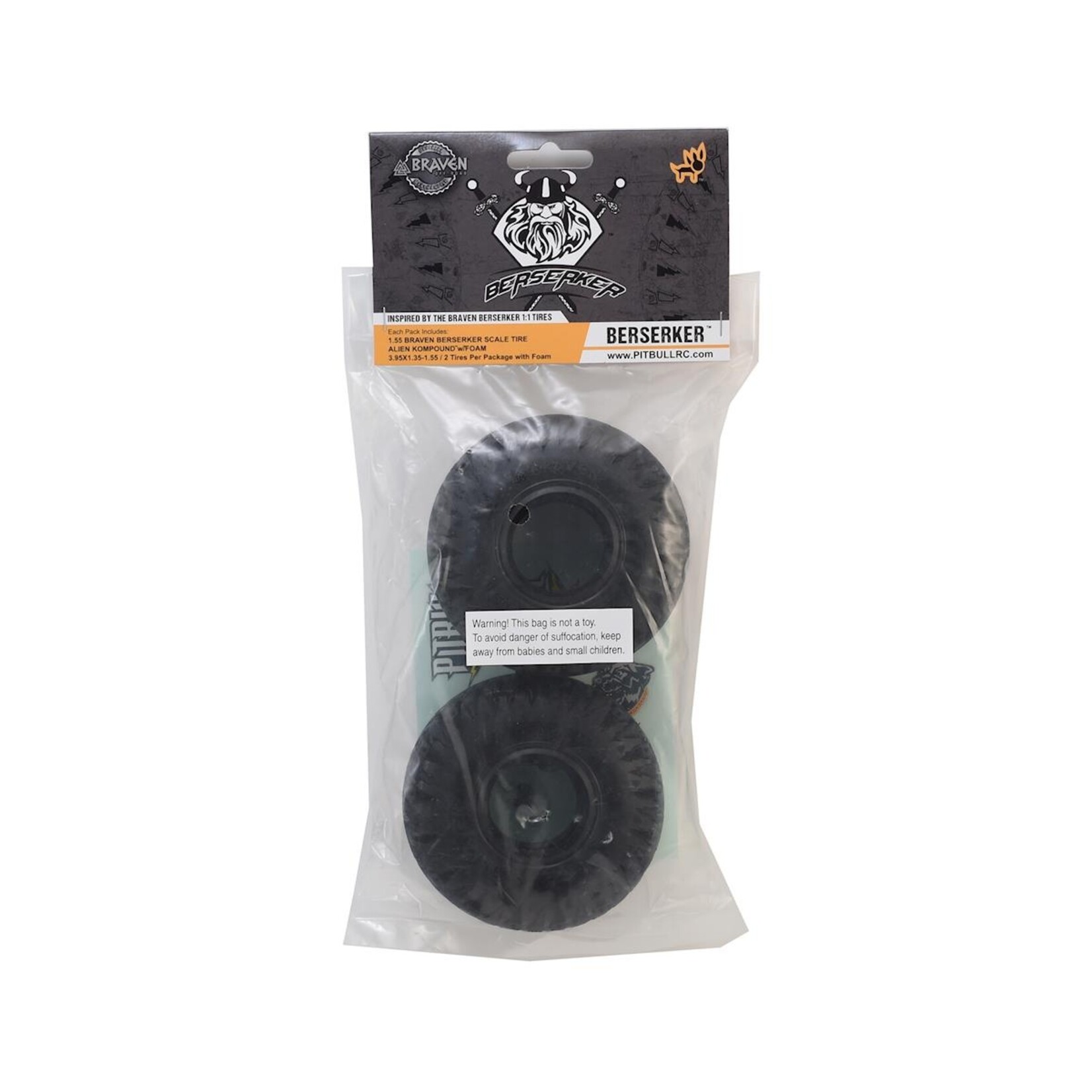 Pit Bull #PB9016AK  Pit Bull Tires Braven Berserker 1.55" Crawler Tire w/Foam (Alien)