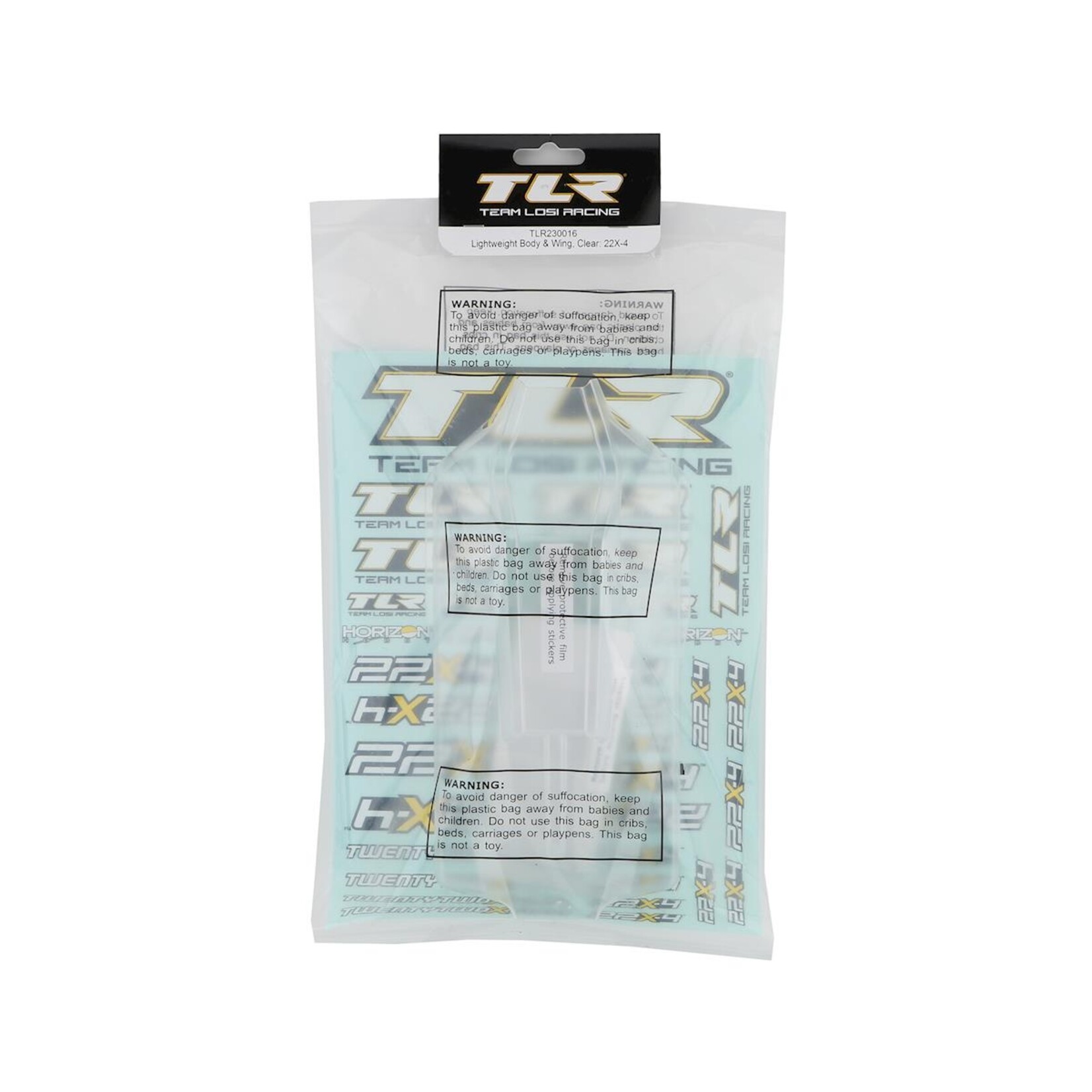 TLR #TLR230016  Team Losi Racing 22X-4 Body & Wing (Clear) (Lighweight)