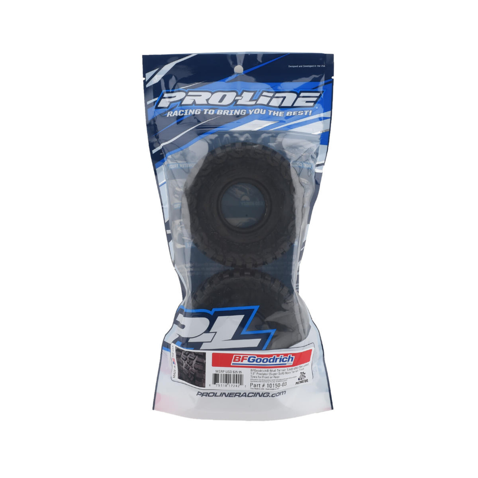 Pro-Line #PRO1015003 Pro-Line BFGoodrich Mud-Terrain T/A KM3 1.9" Rock Crawler Tires (Predator) w/Memory Foam (2)