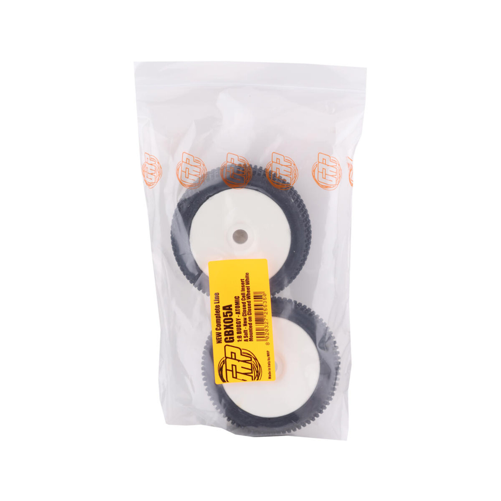GRP #GBX05A  GRP Atomic Pre-Mounted 1/8 Buggy Tires (2) (White) (Soft)