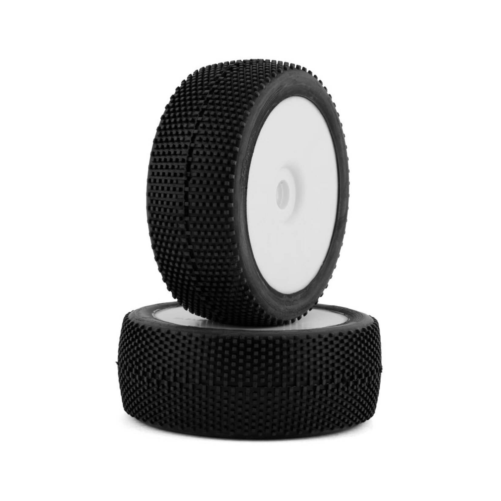 GRP GRP Cubic Pre-Mounted 1/8 Buggy Tires (2) (White) (Medium) #GBX03B