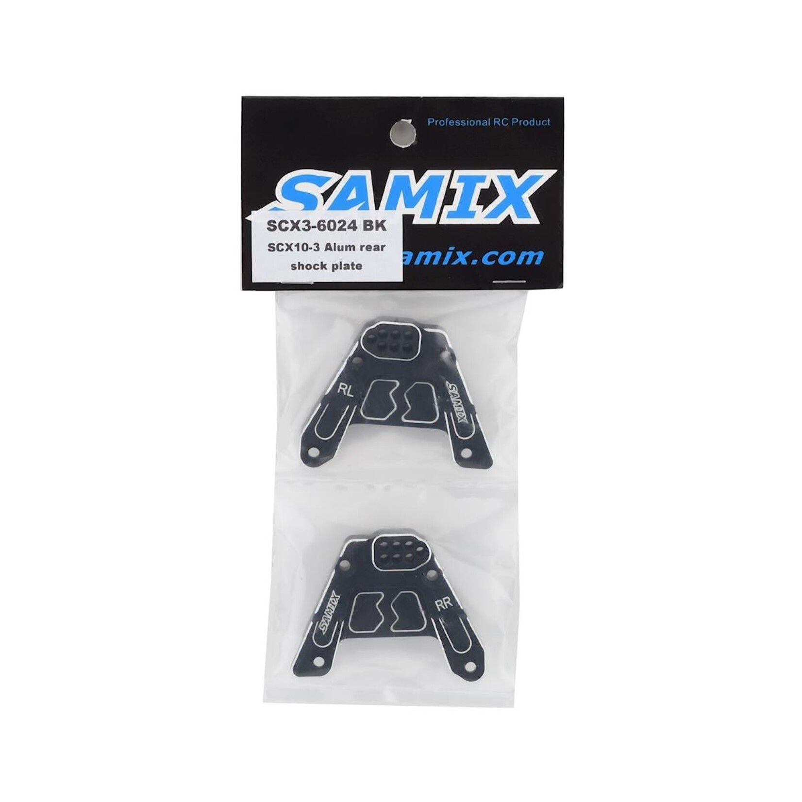 Samix Samix SCX10 III Rear Shock Plate (2) (Black) #SAMSCX3-6024-BK