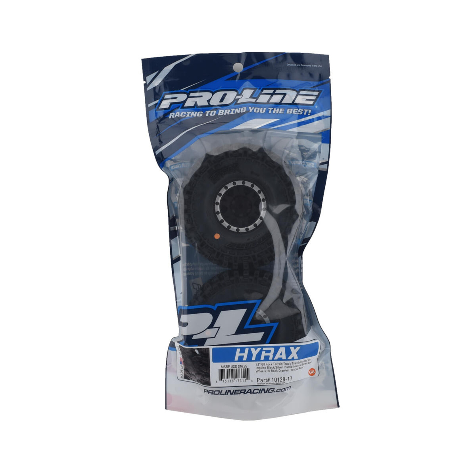 Pro-Line Pro-Line Hyrax 1.9" Tires w/Impulse Wheels (Black/Silver) (2) (G8) w/12mm Hex #10128-13