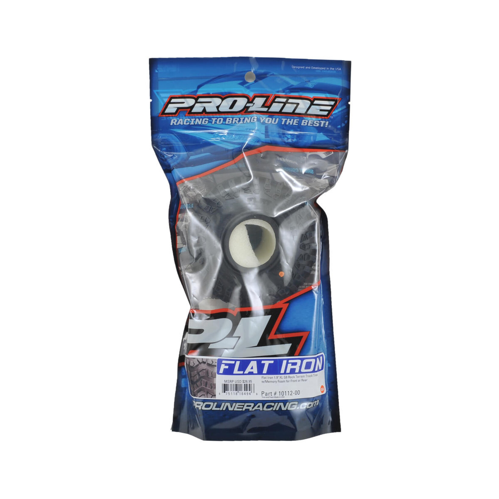 Pro-Line #10112-00 Pro-Line Flat Iron XL 1.9" Rock Crawler Tires w/Memory Foam (2) (G8)