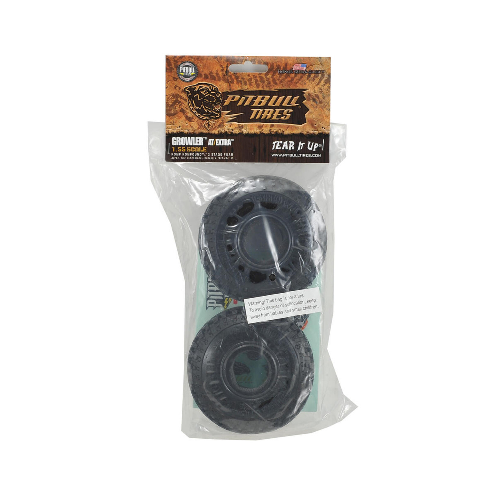 Pit Bull #PB9005NK  Pit Bull Tires Growler AT/Extra 1.55" Scale Rock Crawler Tires (2) (Komp) w/Foam