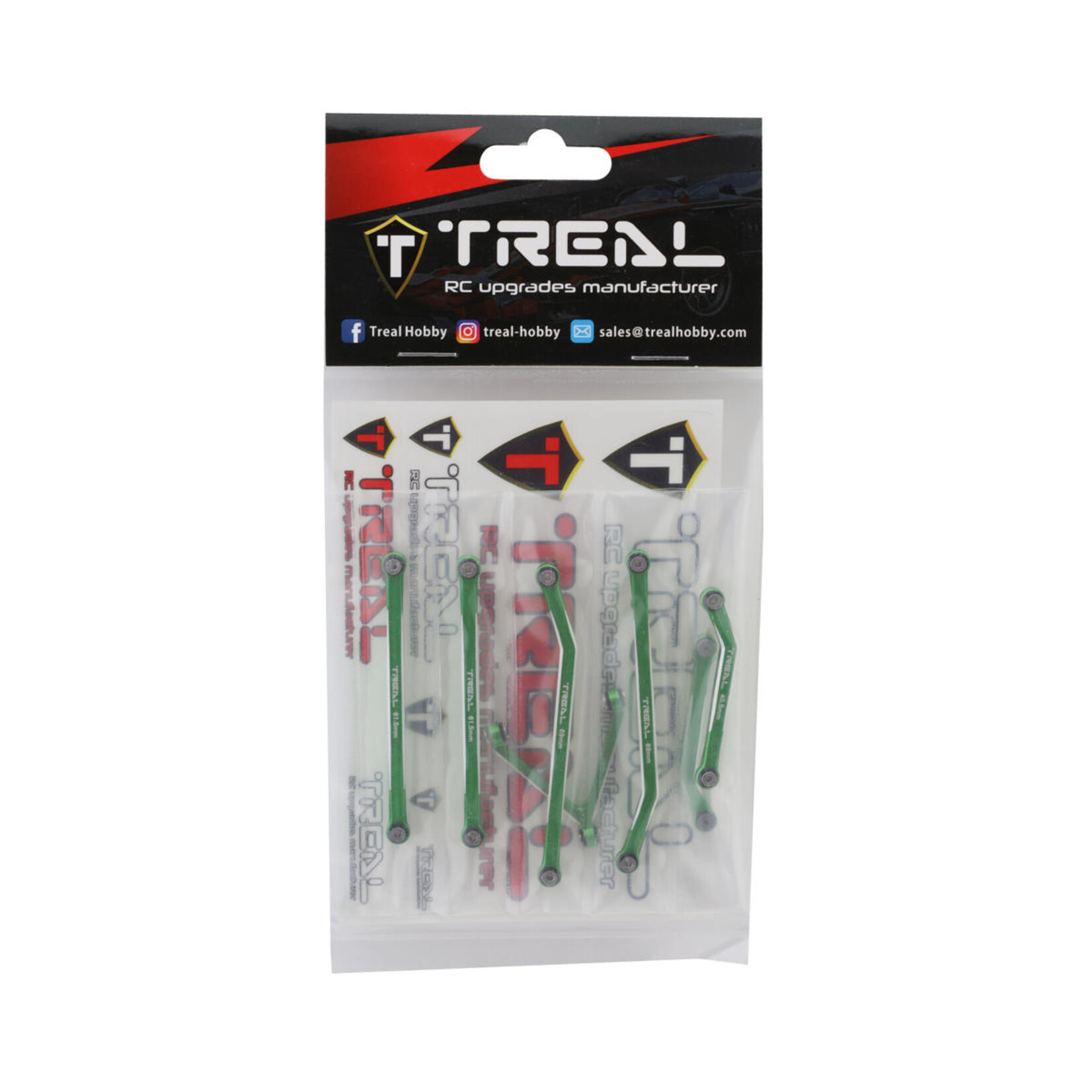 Treal #X002WMLZTP Treal Hobby Axial SCX24 Aluminum High Clearance Link Set (Green) (Deadbolt)