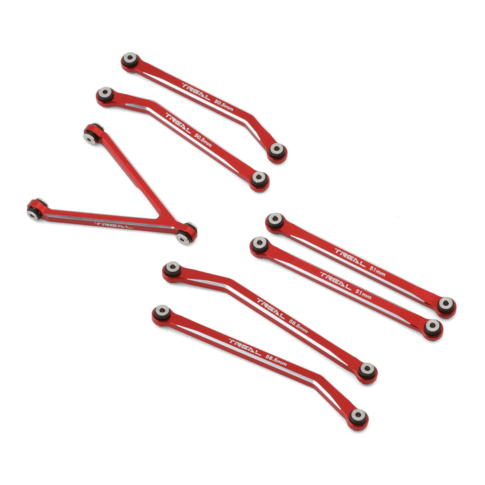 Treal #X002Y9L7OT Treal Hobby Axial SCX24 Aluminum High Clearance Link Set (Red) (JLU/C10/Bronco)