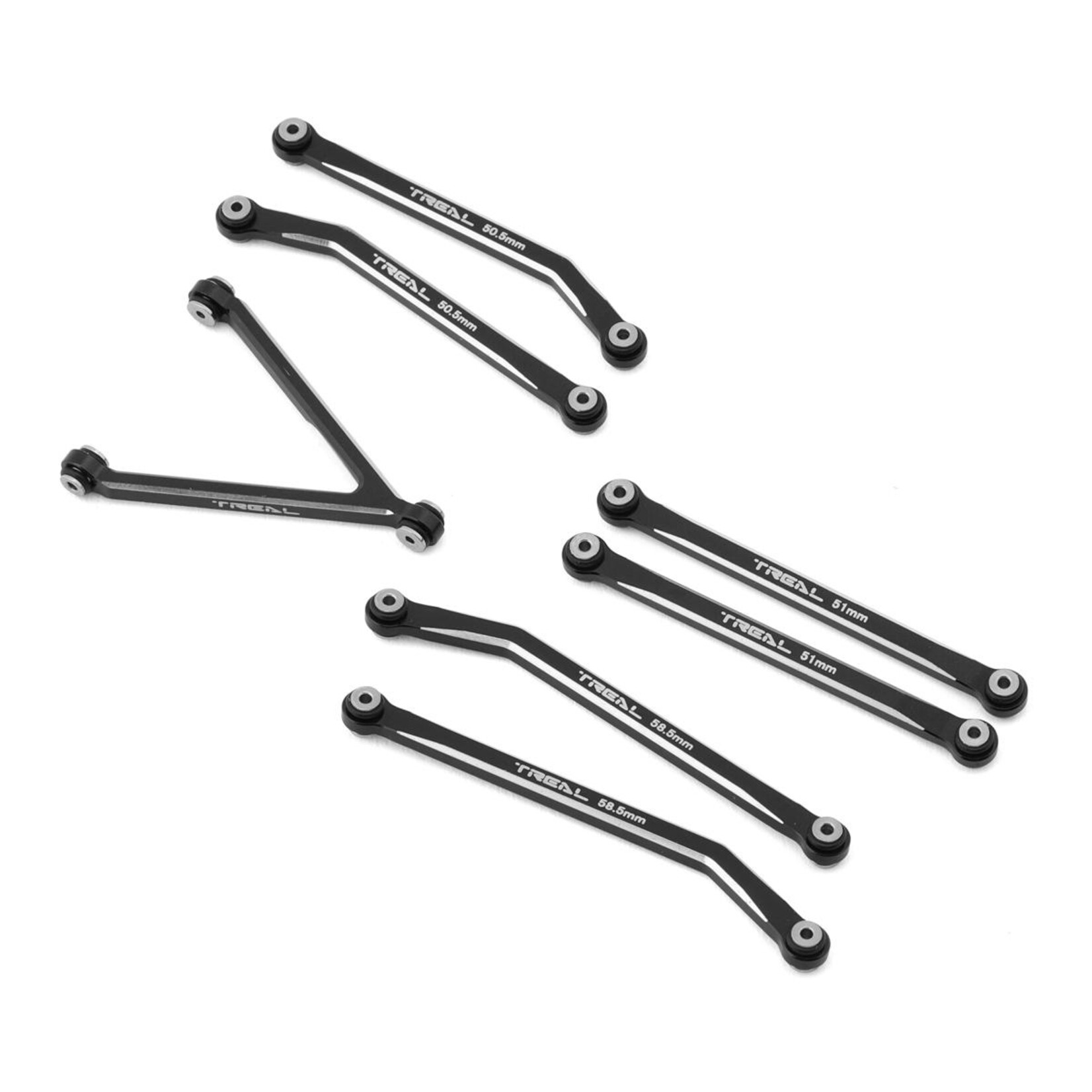 Treal #X002Y9B2RV Treal Hobby Axial SCX24 Aluminum High Clearance Link Set (Black) (JLU/C10/Bronco)